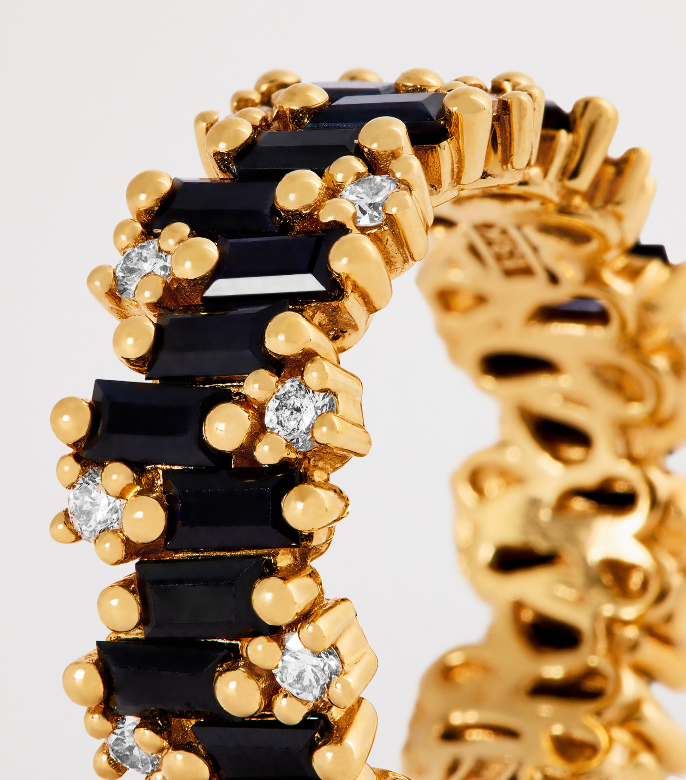 Suzanne Kalan Gold, Diamond and Black Sapphire Audrey Shimmer Eternity Ring Yg/bs Image 5