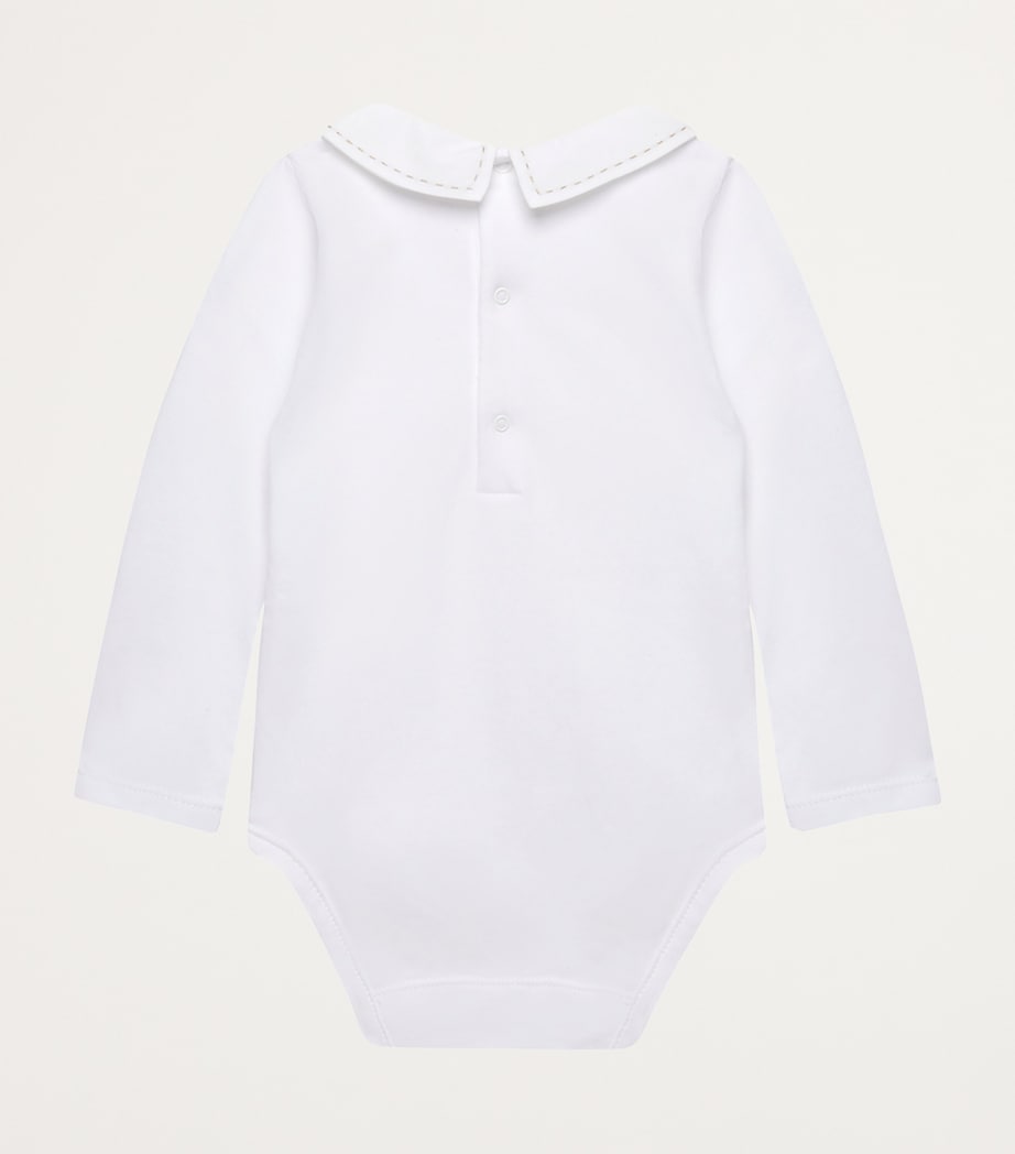 Embroidered Amelia Bodysuit (3-24 Months) WHITE/GOLD Image 2