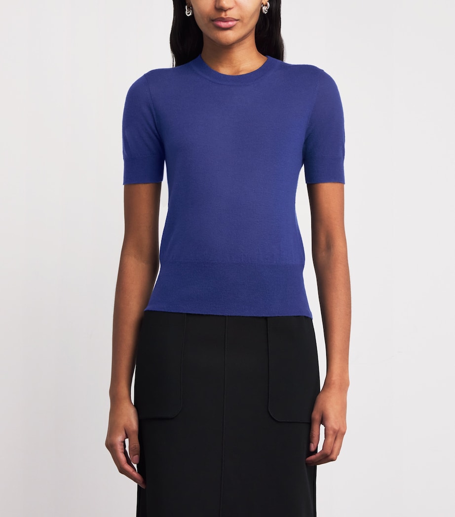 Cashmere Short-Sleeve Top COBALT Image 3