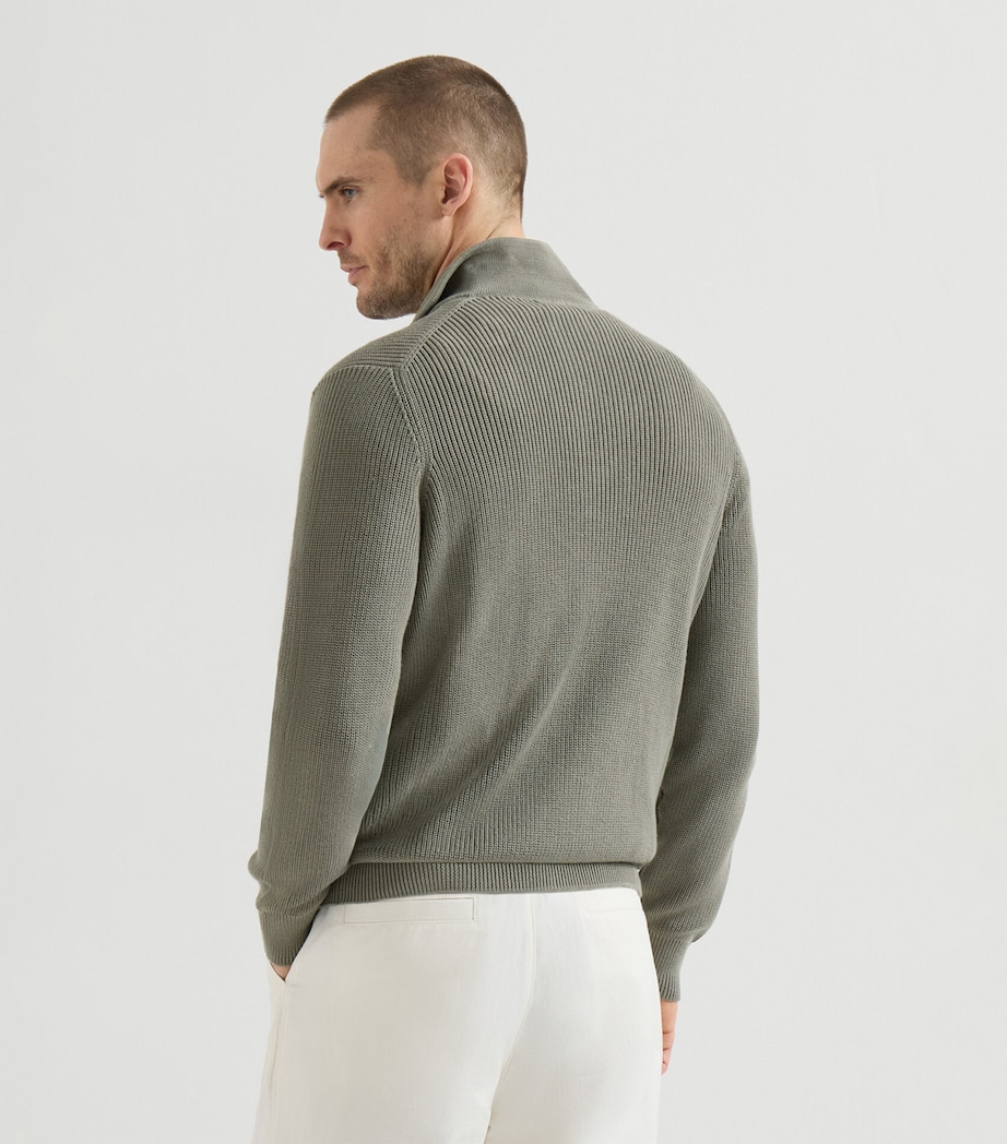 Brunello Cucinelli Mens Cotton Zip-Up Cardigan Image 3