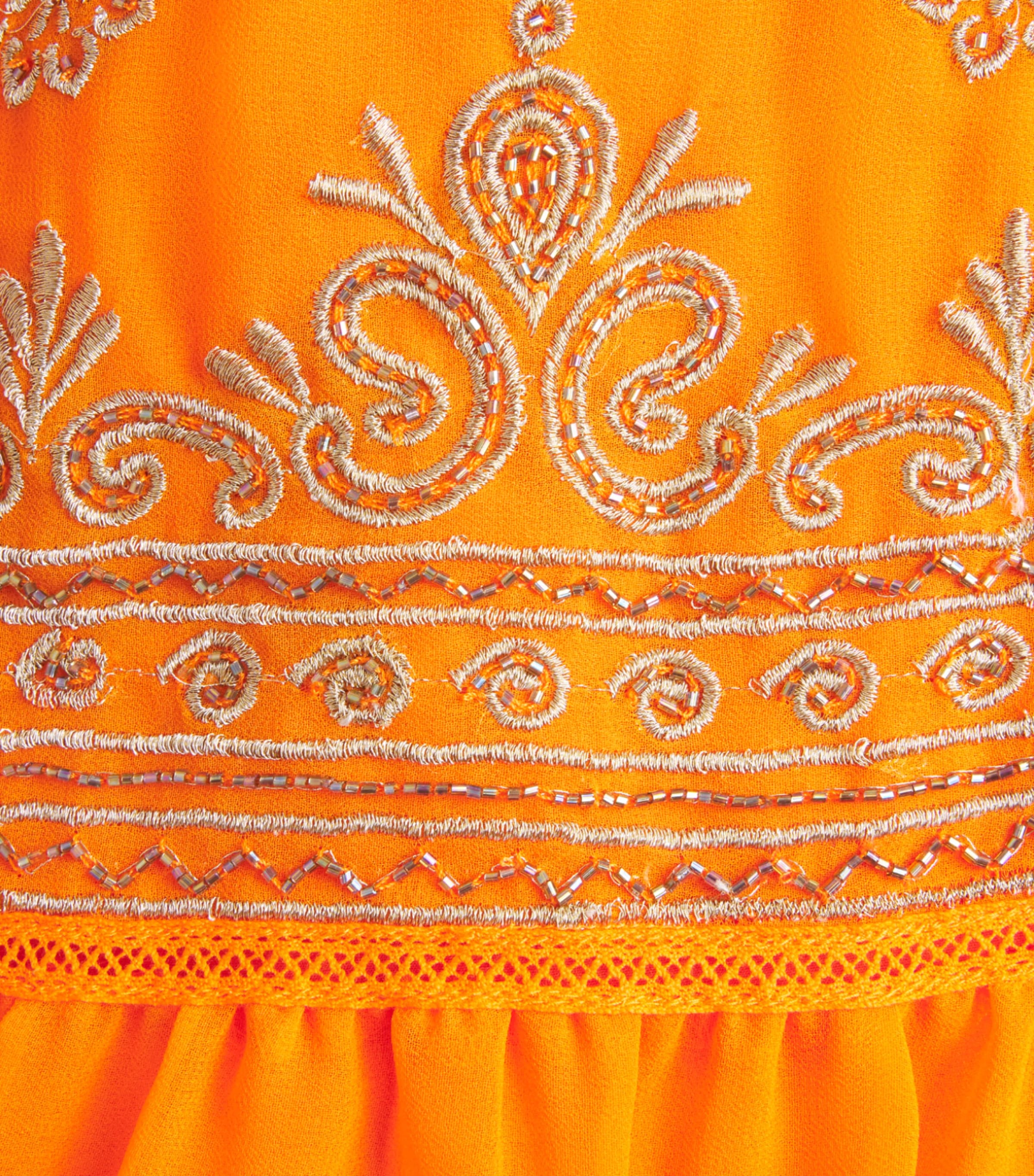 Alice+Olivia Womens Embellished Ruffled Patricia Maxi Dress Orange Peel Image 6