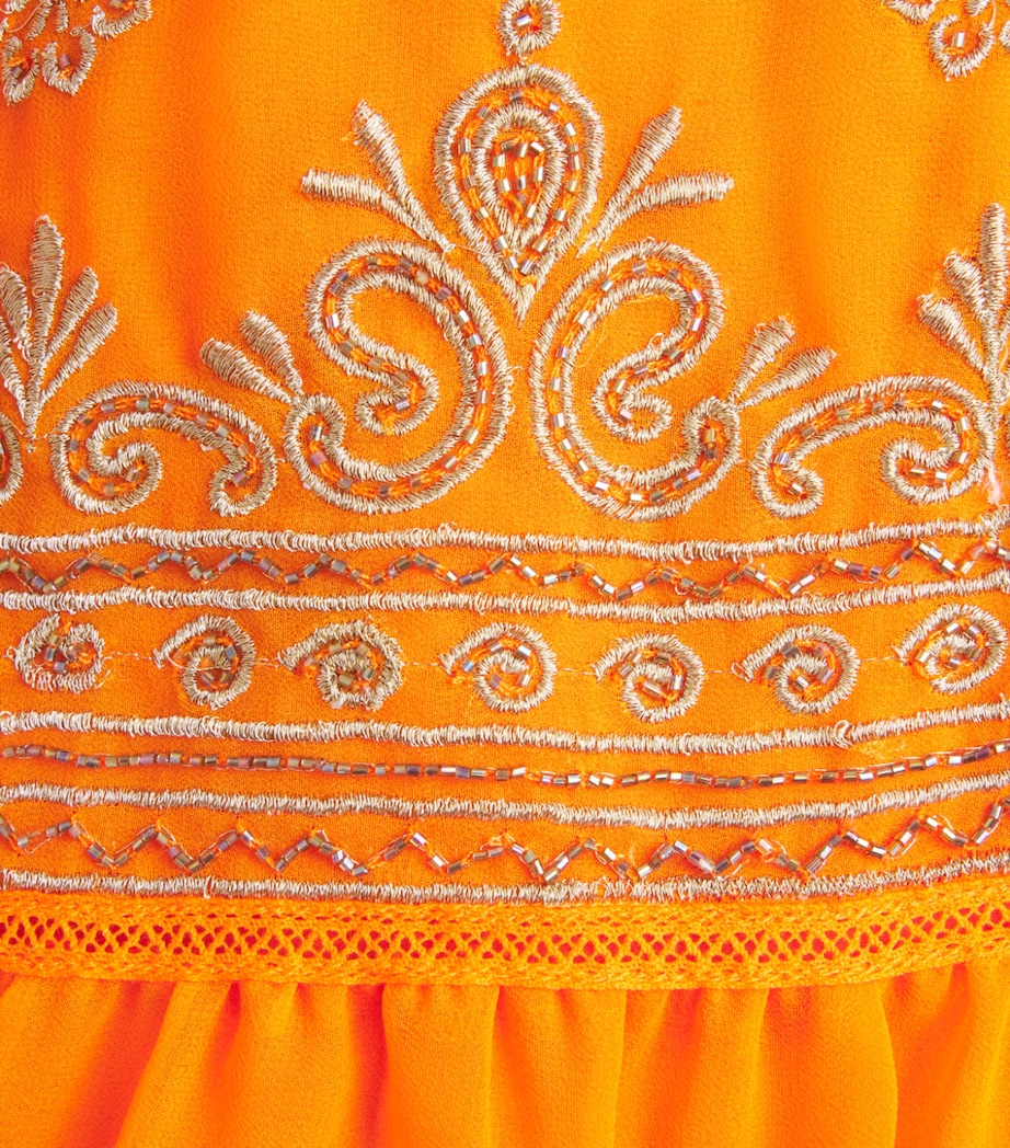 Alice+Olivia Womens Embellished Ruffled Patricia Maxi Dress Orange Peel Image 6