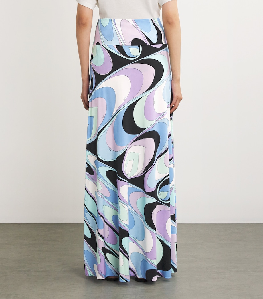 Satin Printed Maxi Skirt CELESTE Image 4