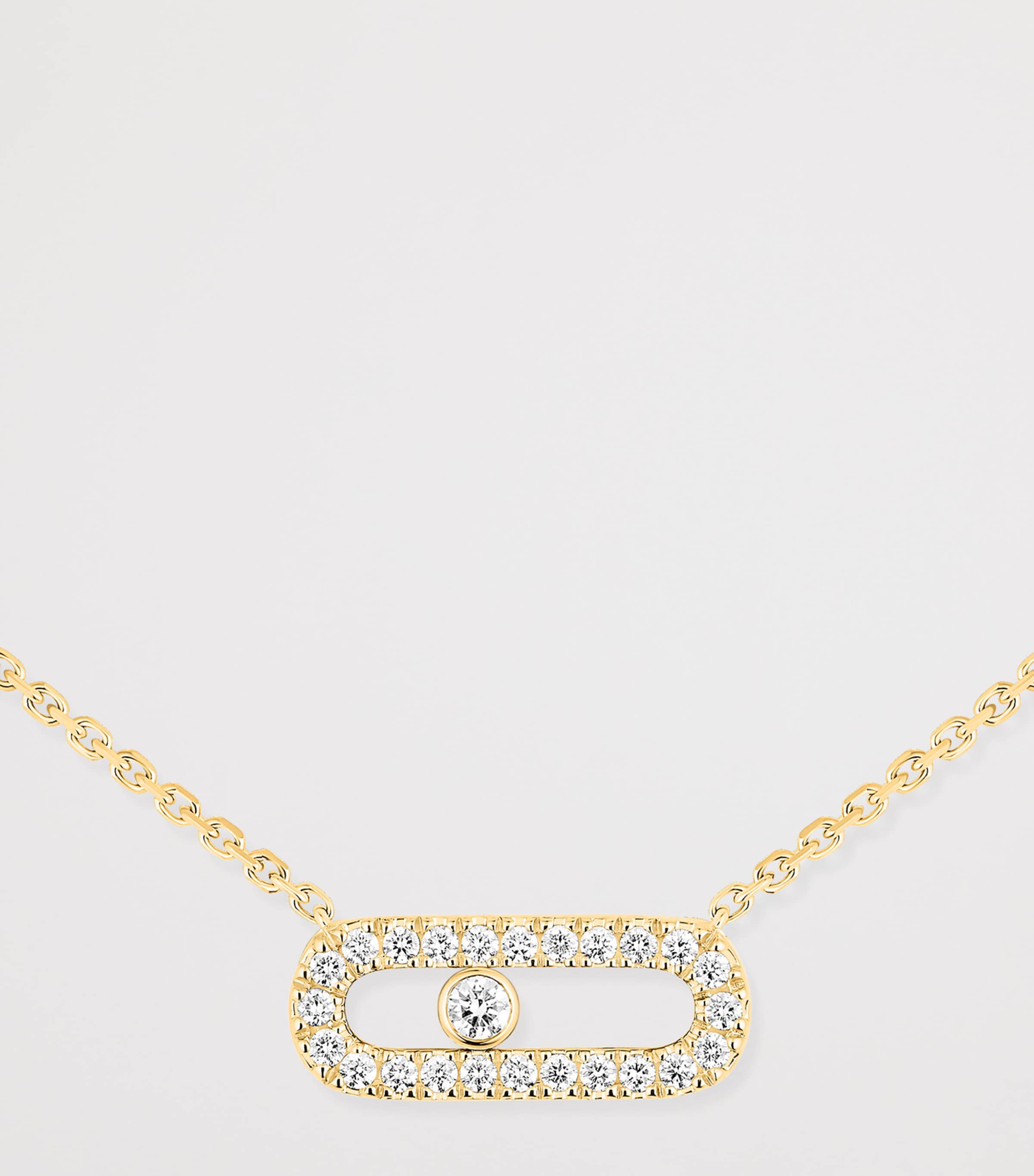 Messika Move Uno Yellow Gold and Diamond Pavé Necklace (0.22ct) Yellow Gold Image 3