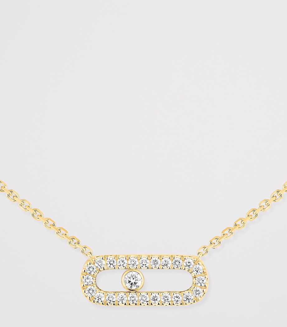 Messika Move Uno Yellow Gold and Diamond Pavé Necklace (0.22ct) Yellow Gold Image 3