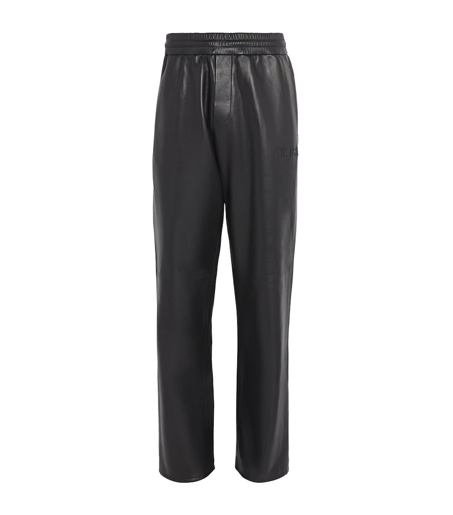 Leather Track Sweatpants BLACK Image 1