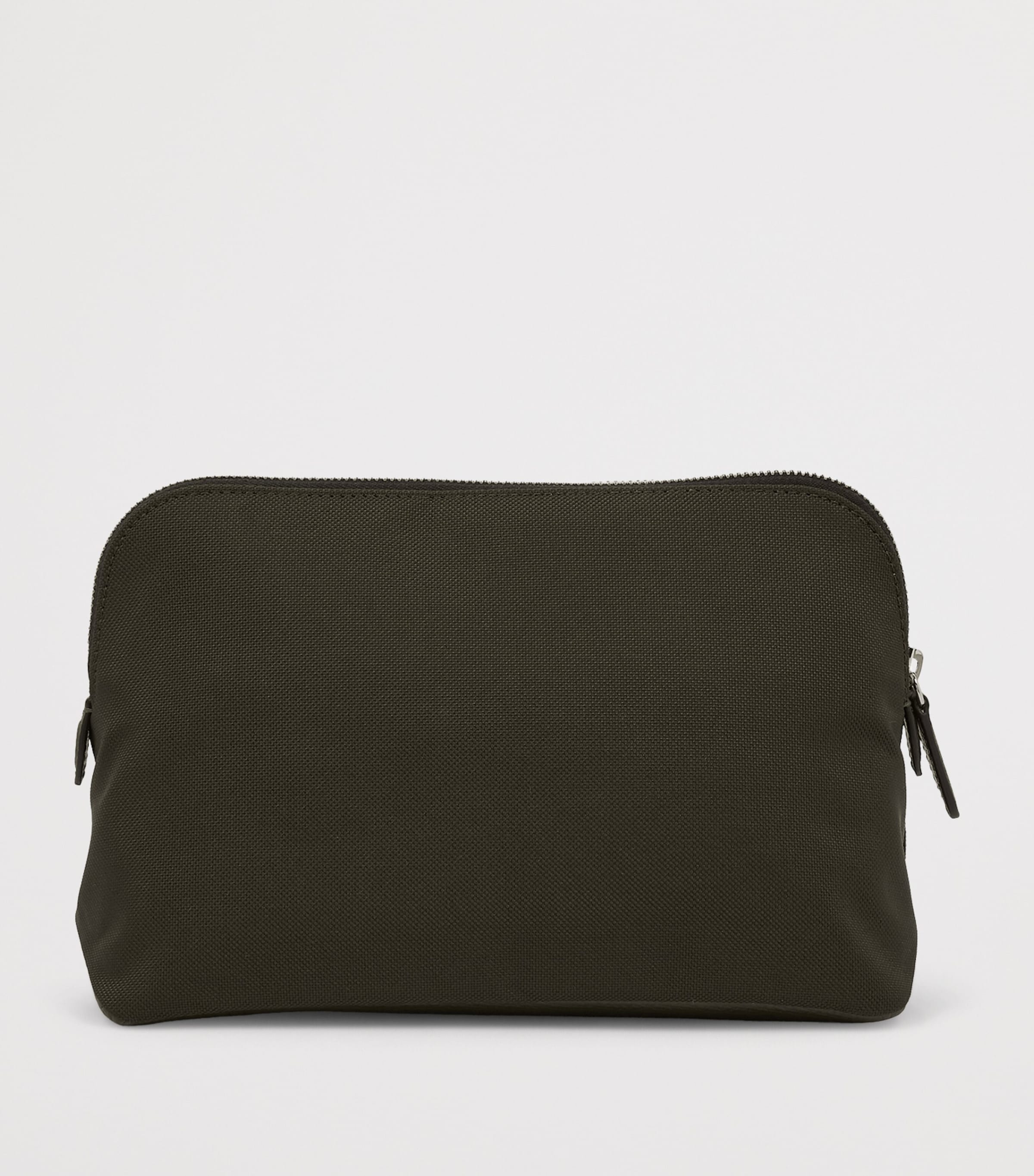 Smythson Canvas Wash Bag Dark Moss Image 3