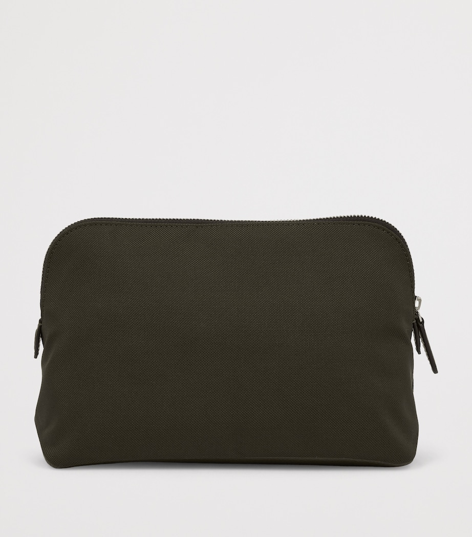 Smythson Canvas Wash Bag Dark Moss Image 3