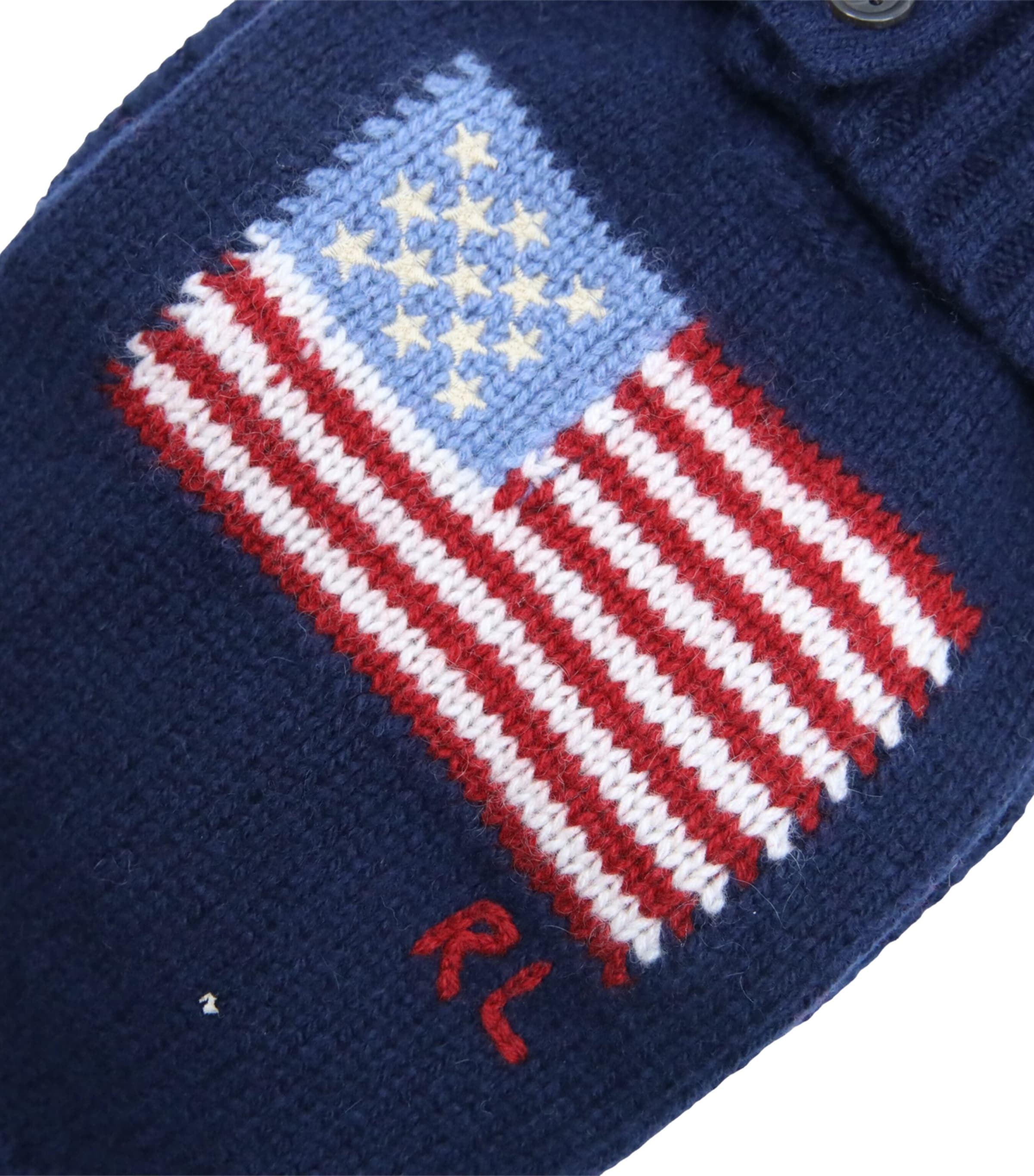 Wool-Cashmere Flag Dog Sweater (XS) HUNTER NAVY Image 2