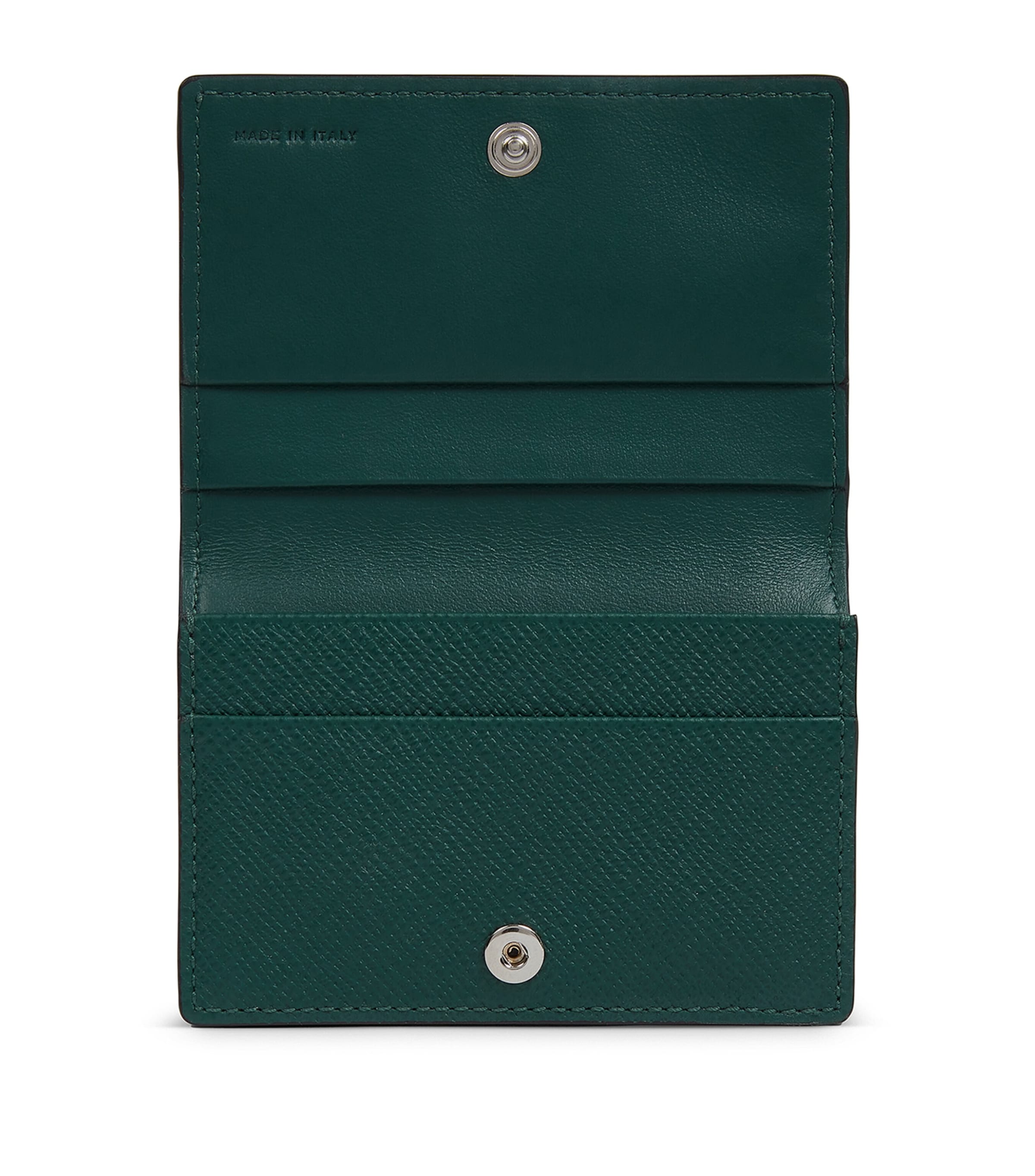 Leather Panama Folded Card Holder FOREST GREEN Image 2