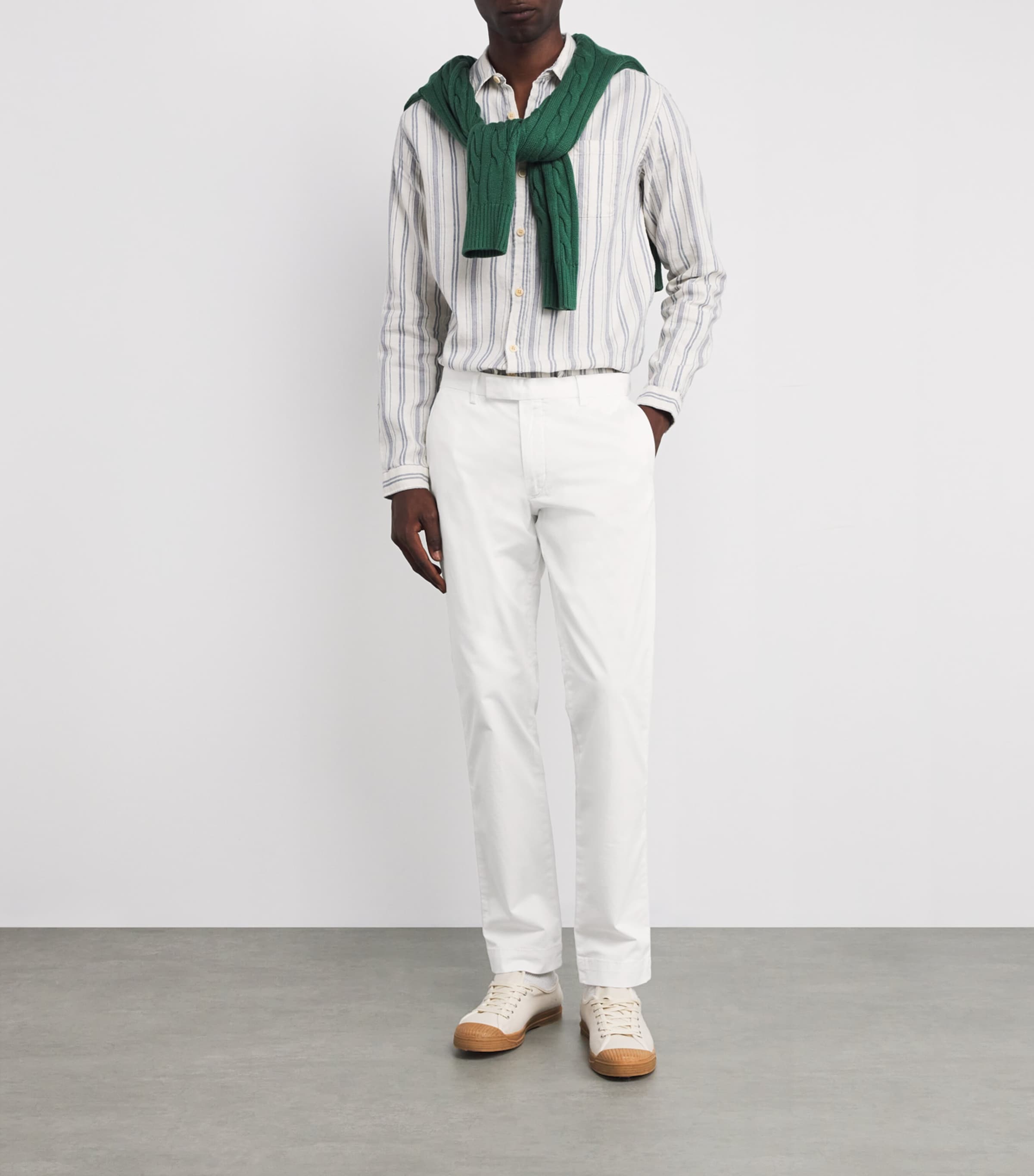 Polo Ralph Lauren Mens Stretch-Cotton Straight-Fit Chinos White Image 2