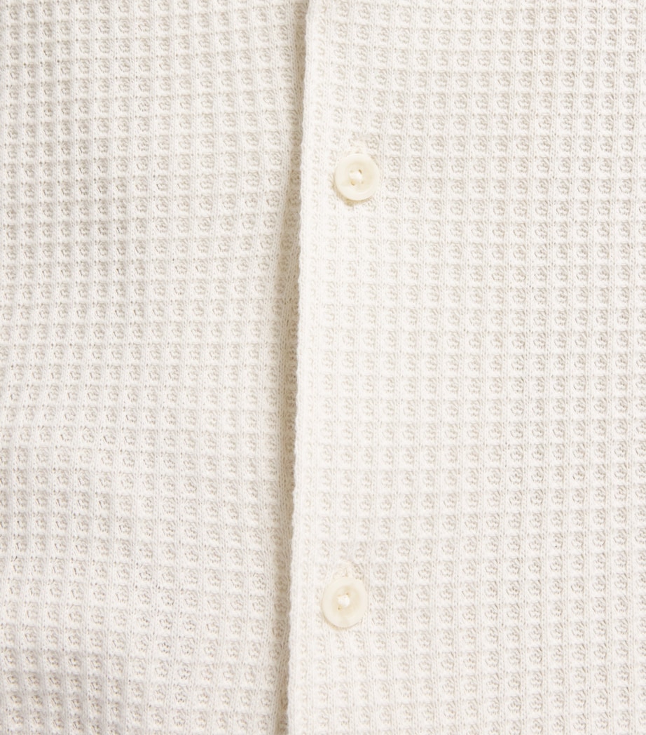 Vince Mens Waffle Knit Shirt Blanco Image 6