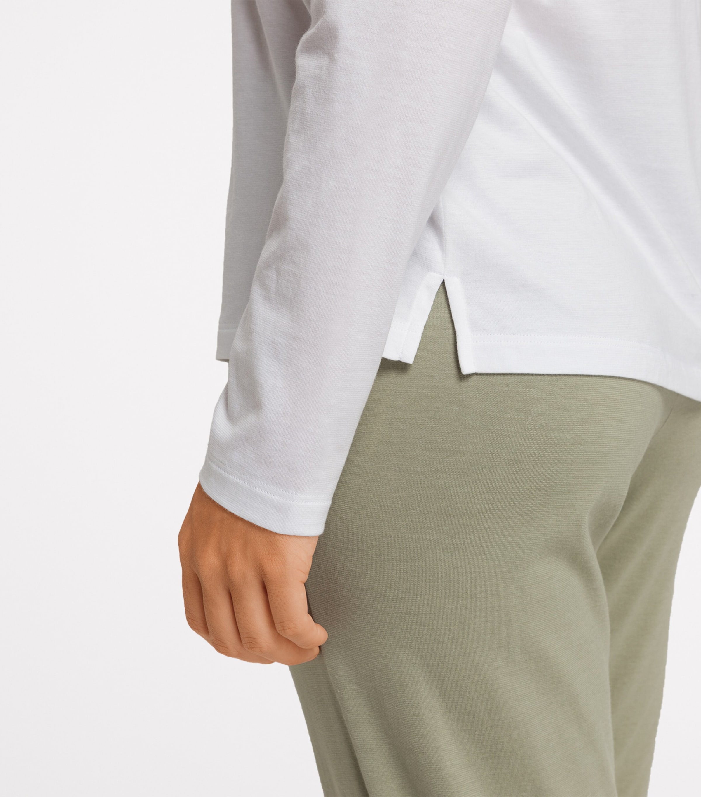 Sleep & Lounge Long-Sleeve T-Shirt WHITE Image 6