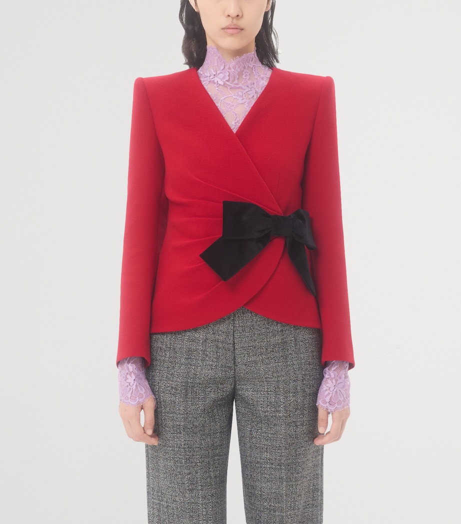 Virgin Wool Bow Blazer 9QK Image 4