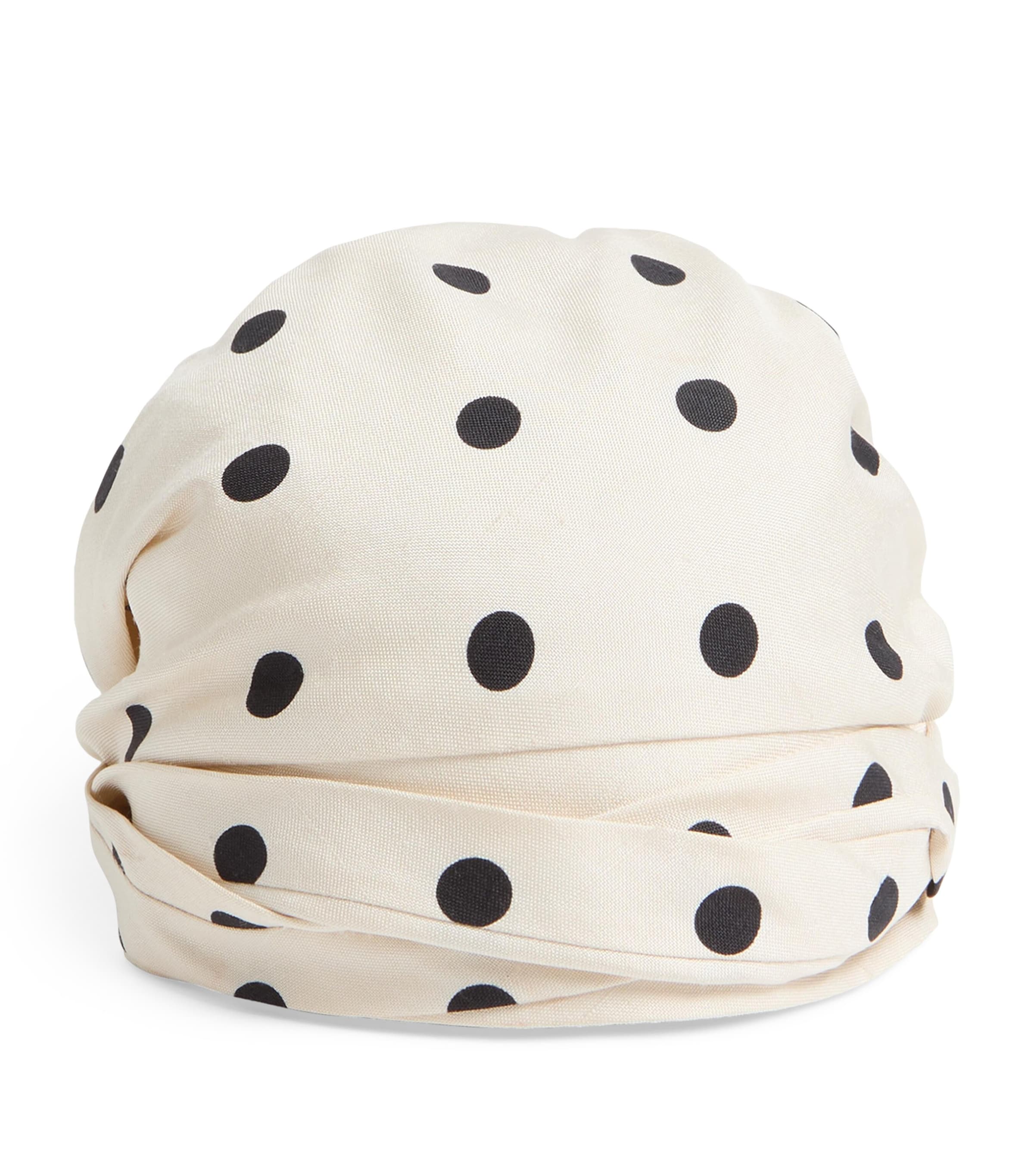 Shop Valentino Silk Polka-dot Head Scarf