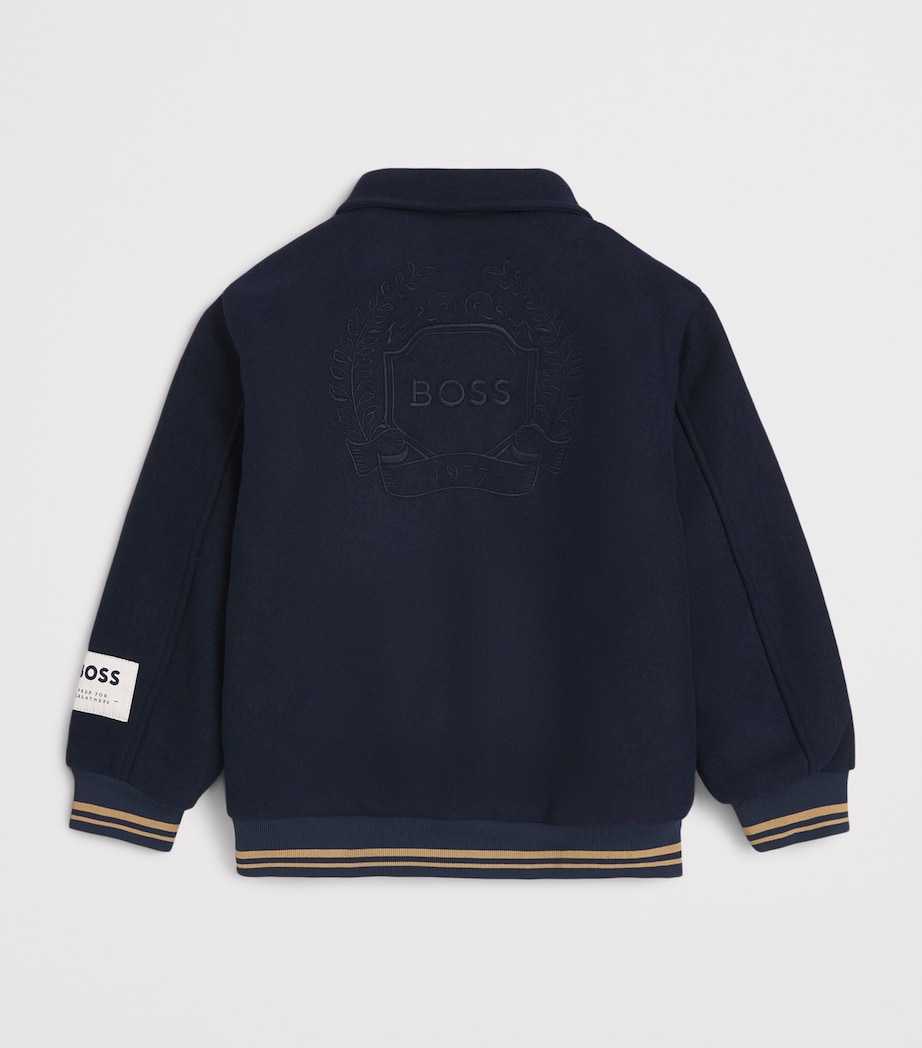 BOSS Kidswear Logo Embroidered Bomber Jacket (4-16 Years) Navy Image 2