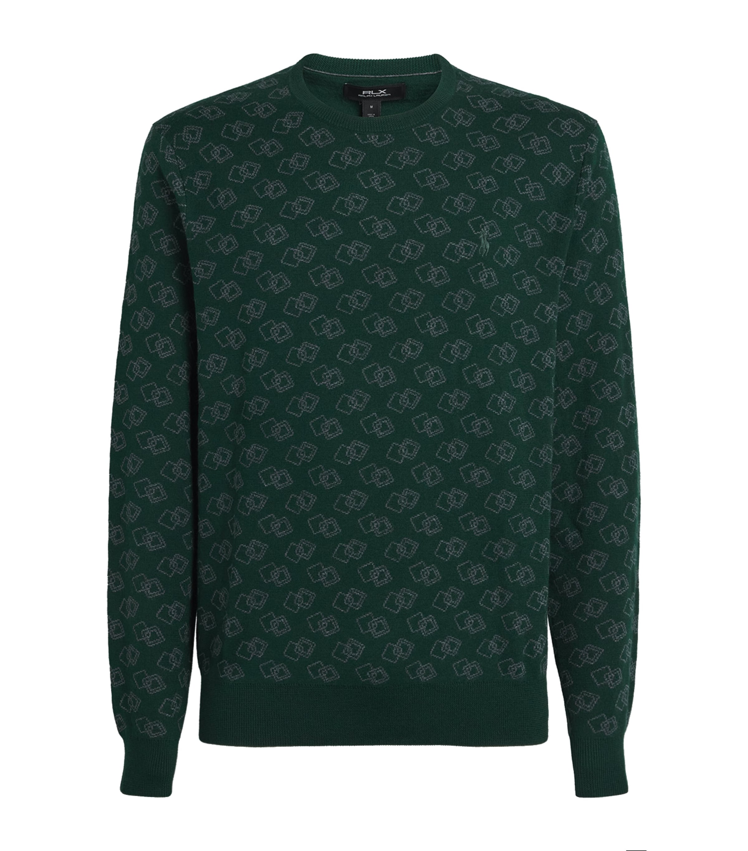 Geometric Jacquard Sweater GREEN MULTI Image 1