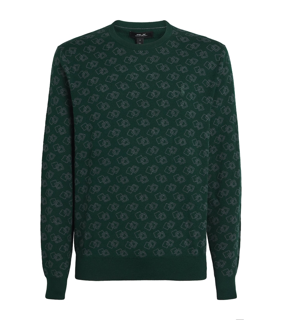 Geometric Jacquard Sweater GREEN MULTI Image 1