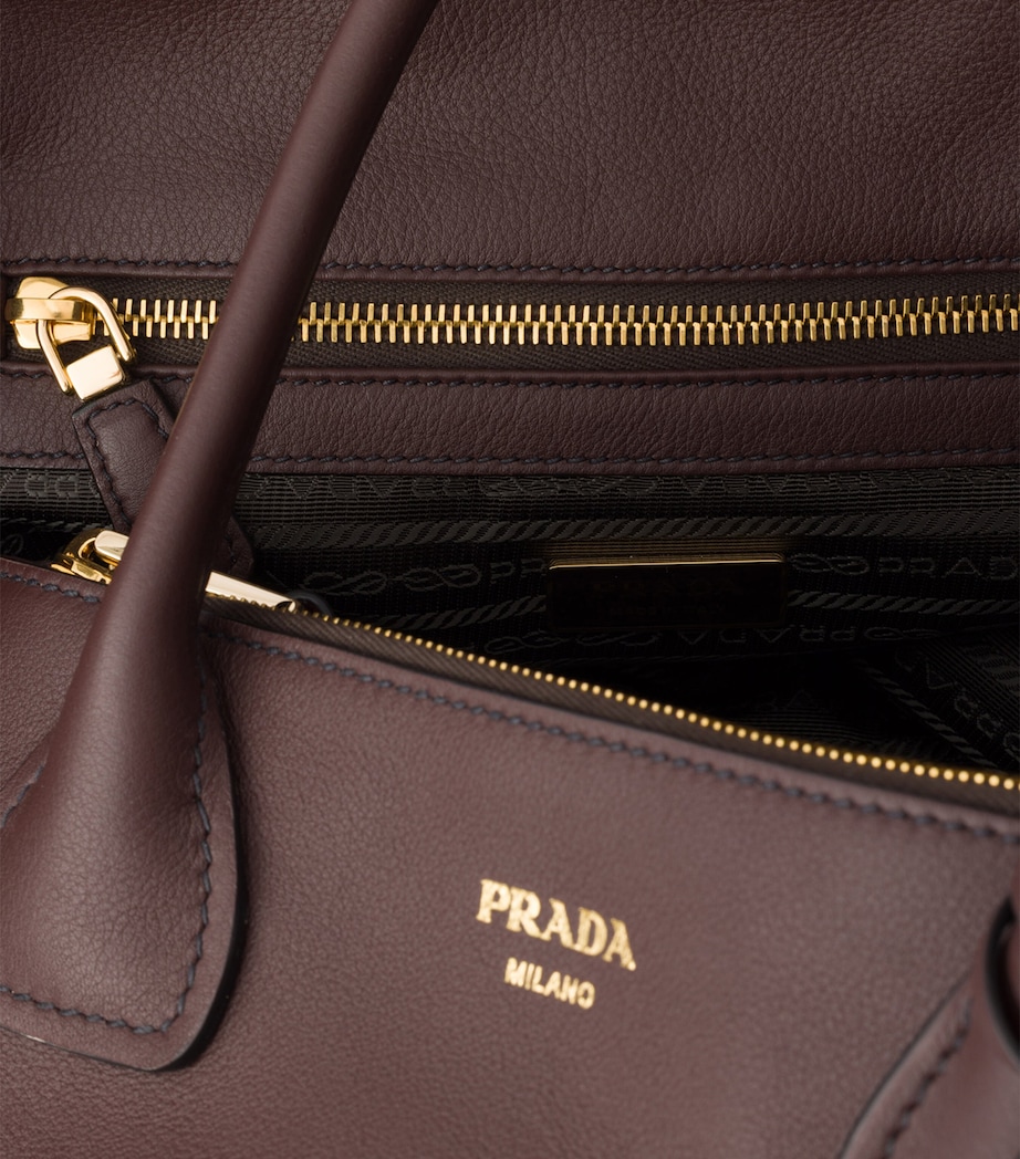 Prada Womens Large Leather Tote Bag Brown Image 5