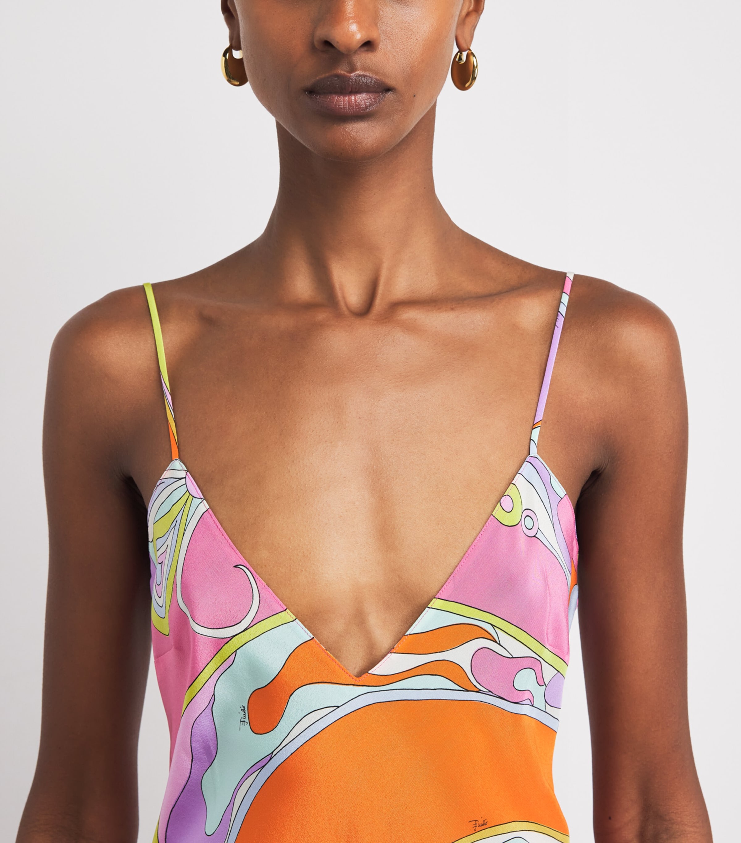 PUCCI Womens Silk Printed Maxi Slip Dress Image 5