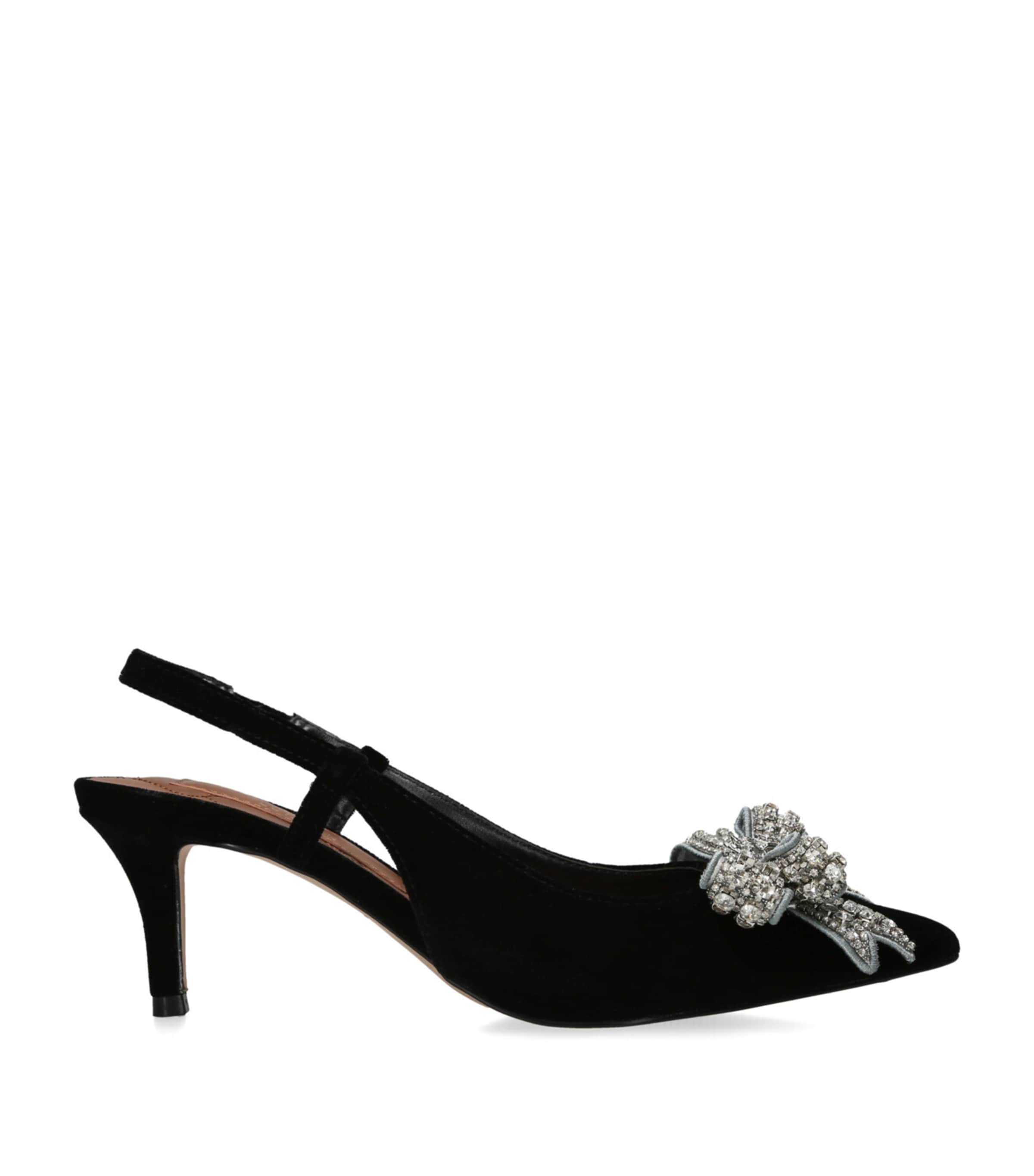 パンプス   BELGRAVIA HEELED SLINGBACK BELGRAVIA SLING BACK Metallic Silver Slingback Heels by KURT