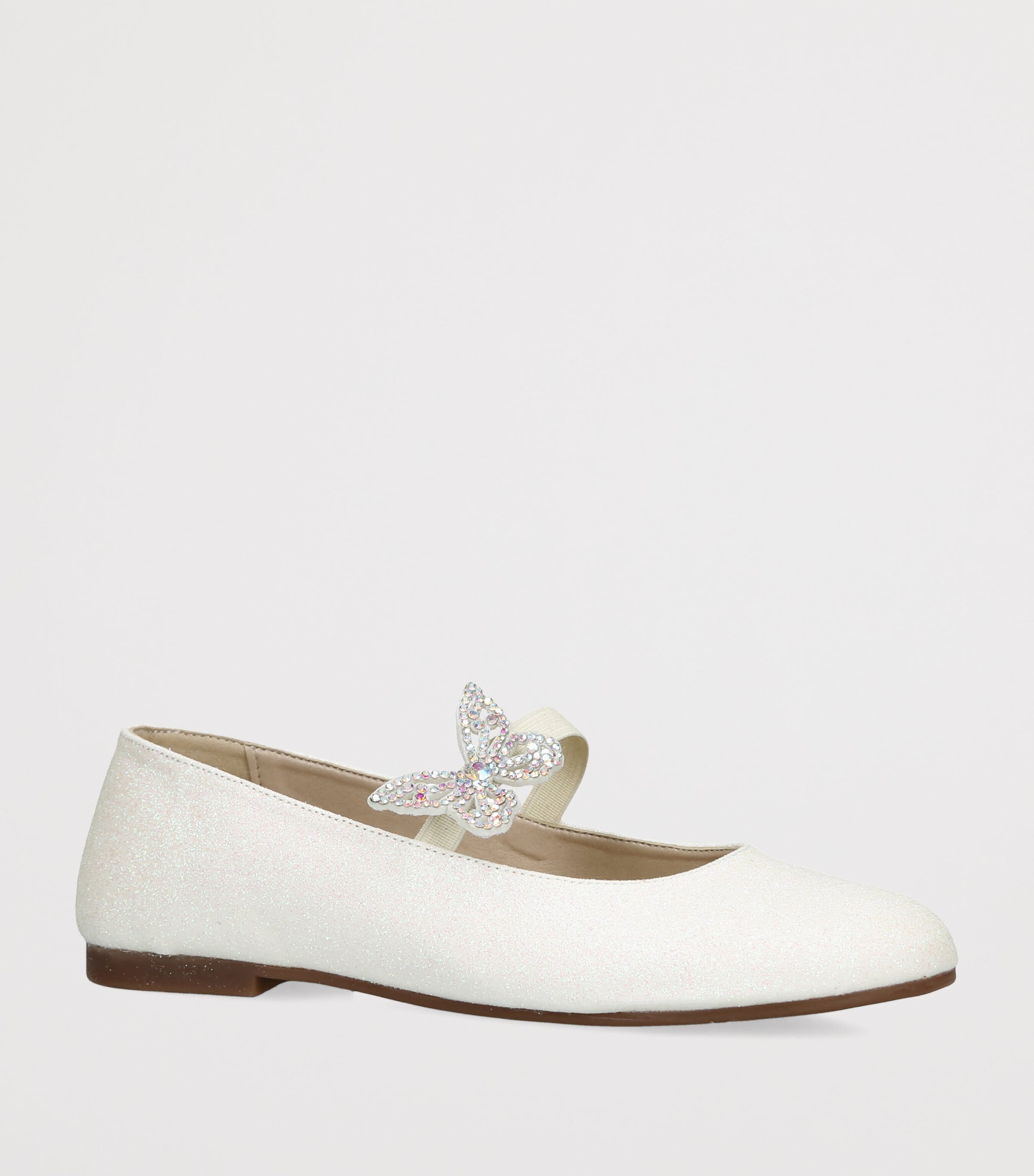 BabyWalker Sparkle Butterfly Ballet Flats White Image 2