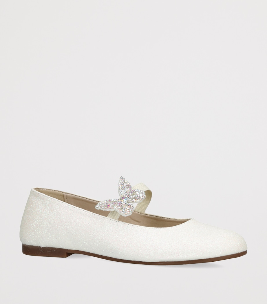BabyWalker Sparkle Butterfly Ballet Flats White Image 2