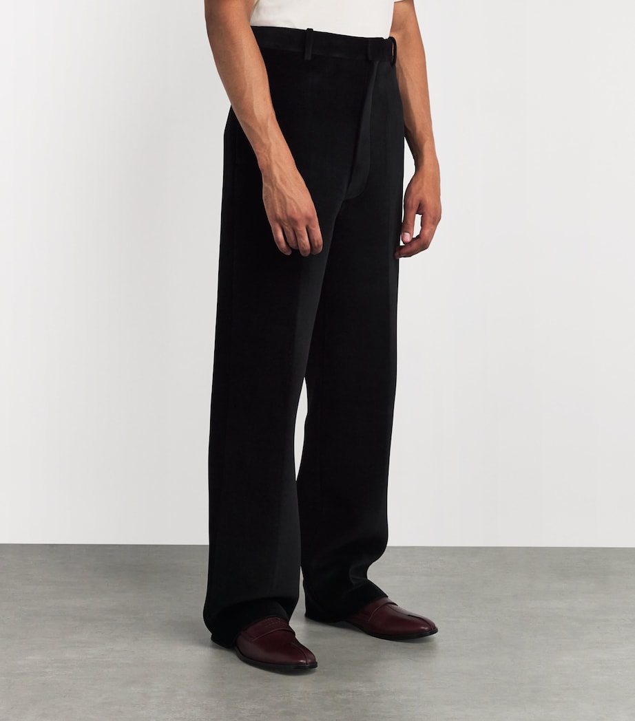 Double-Faced Velvet Tailored Trousers BLACK 001 Image 3