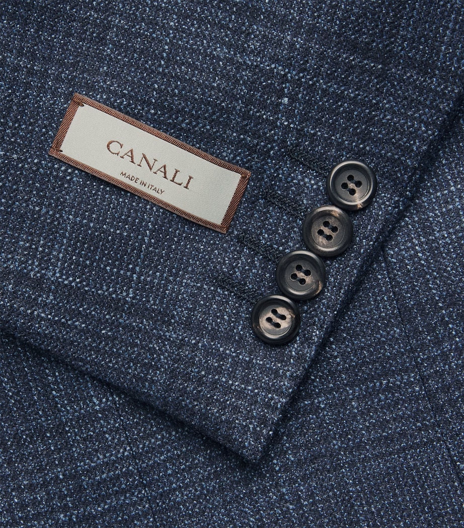 Canali Mens Wool-Cashmere-Silk Blazer Navy Image 6