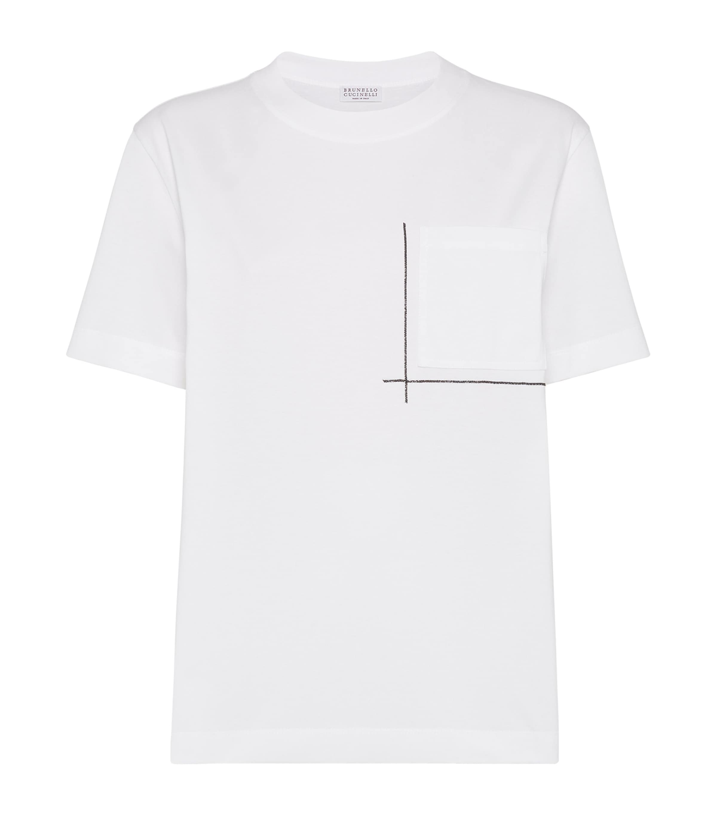 Brunello Cucinelli Classic Pocket Tee Shirt Clothing In White