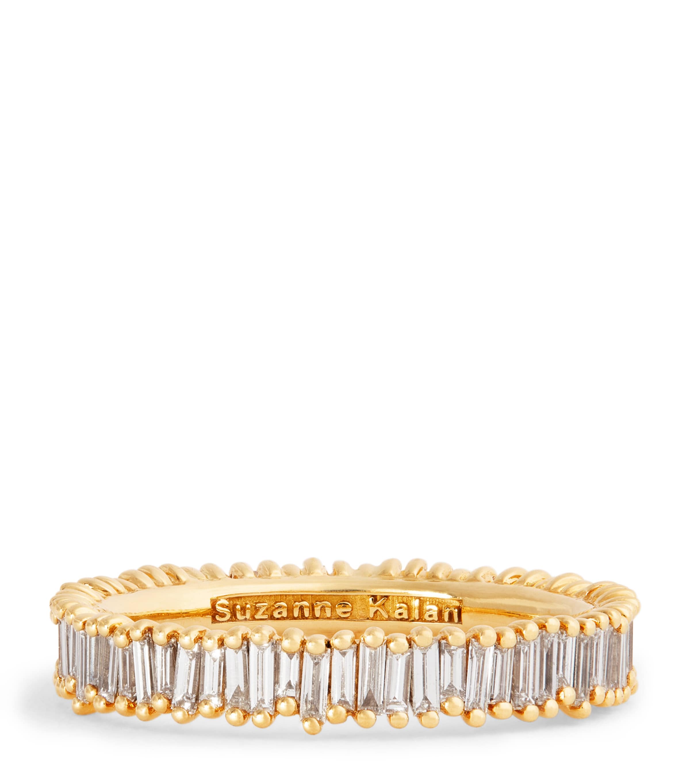 Suzanne Kalan Mini Yellow Gold And Diamond Classic Eternity Ring In Gold