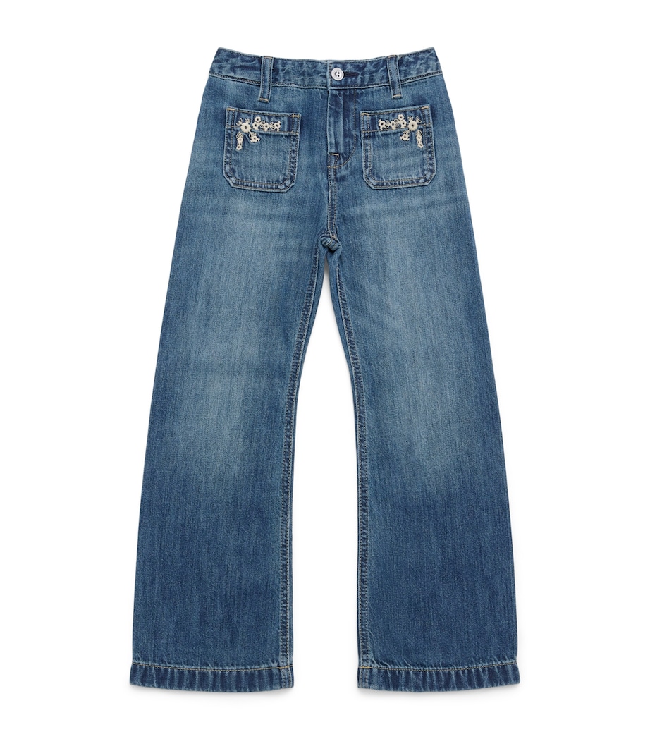 Ralph Lauren Kids Embroidered Flared Jeans (2-6 Years) Tulare Wash Image 1