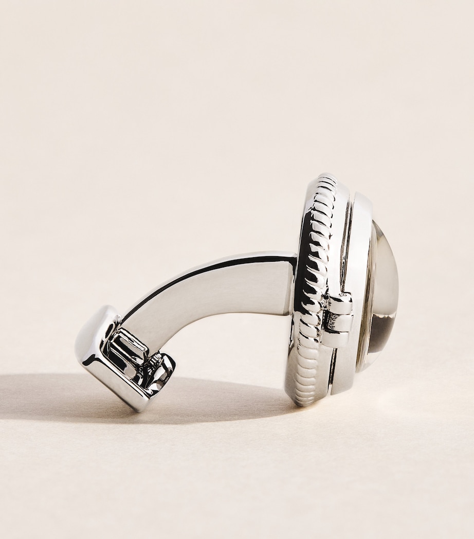 Tateossian Vintage World Porthole Cufflinks Silver Colour Image 5