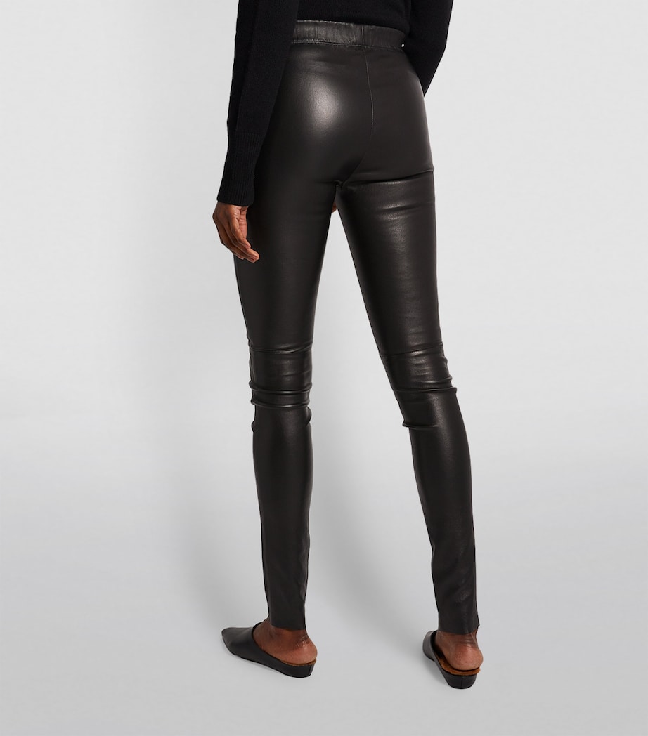 Leather Stretch Leggings BLACK Image 4