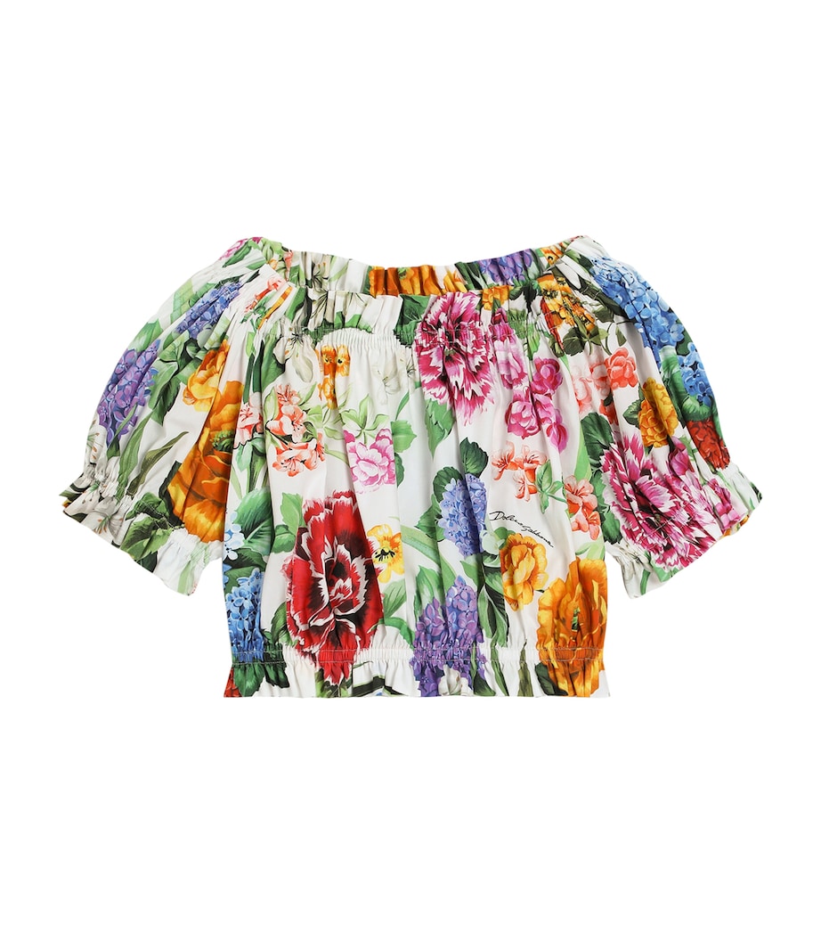 Cotton Poplin Floral Top (8-12+ Years) HA5KU-MIX FIORI Image 1