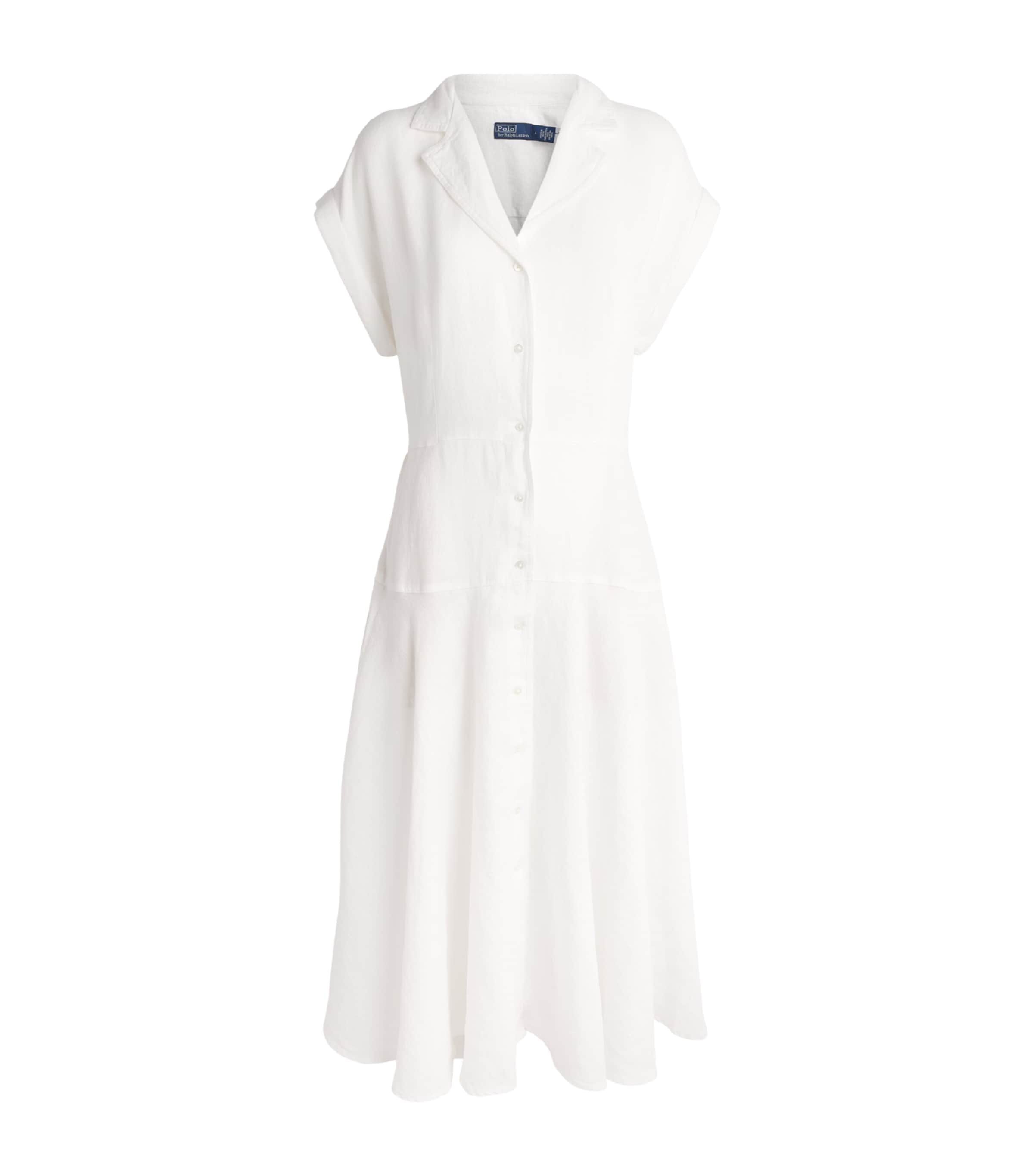 Polo Ralph Lauren Womens Linen Shirt Dress White Image 1