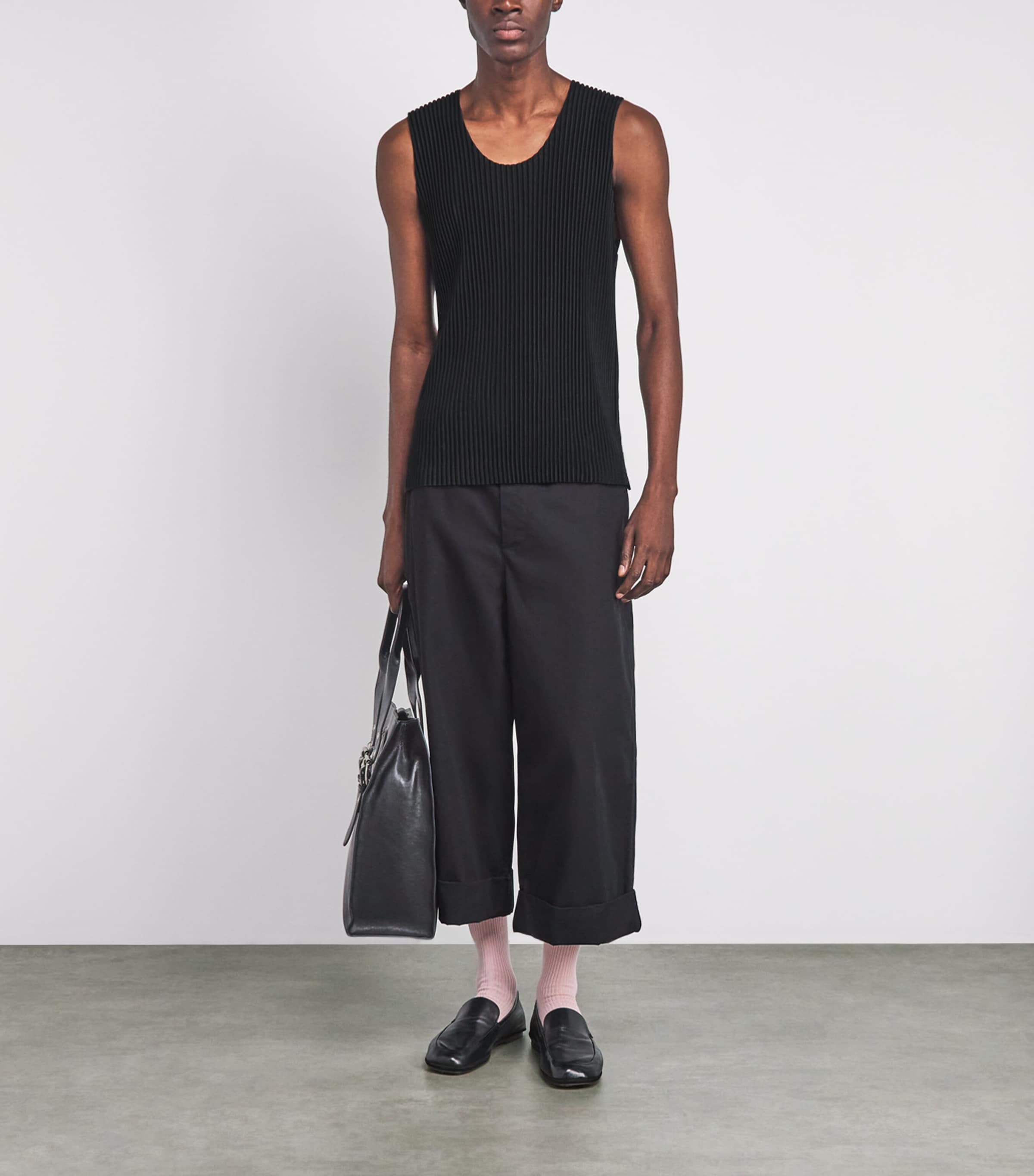 Homme Plissé Issey Miyake Mens Pleated Vest Black Image 2