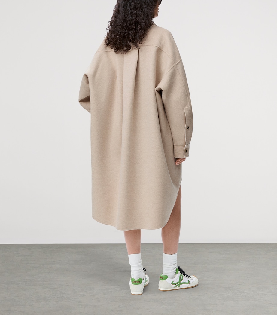 Wool-Cashmere Collared Coat SANDSTONE/WHITE Image 4