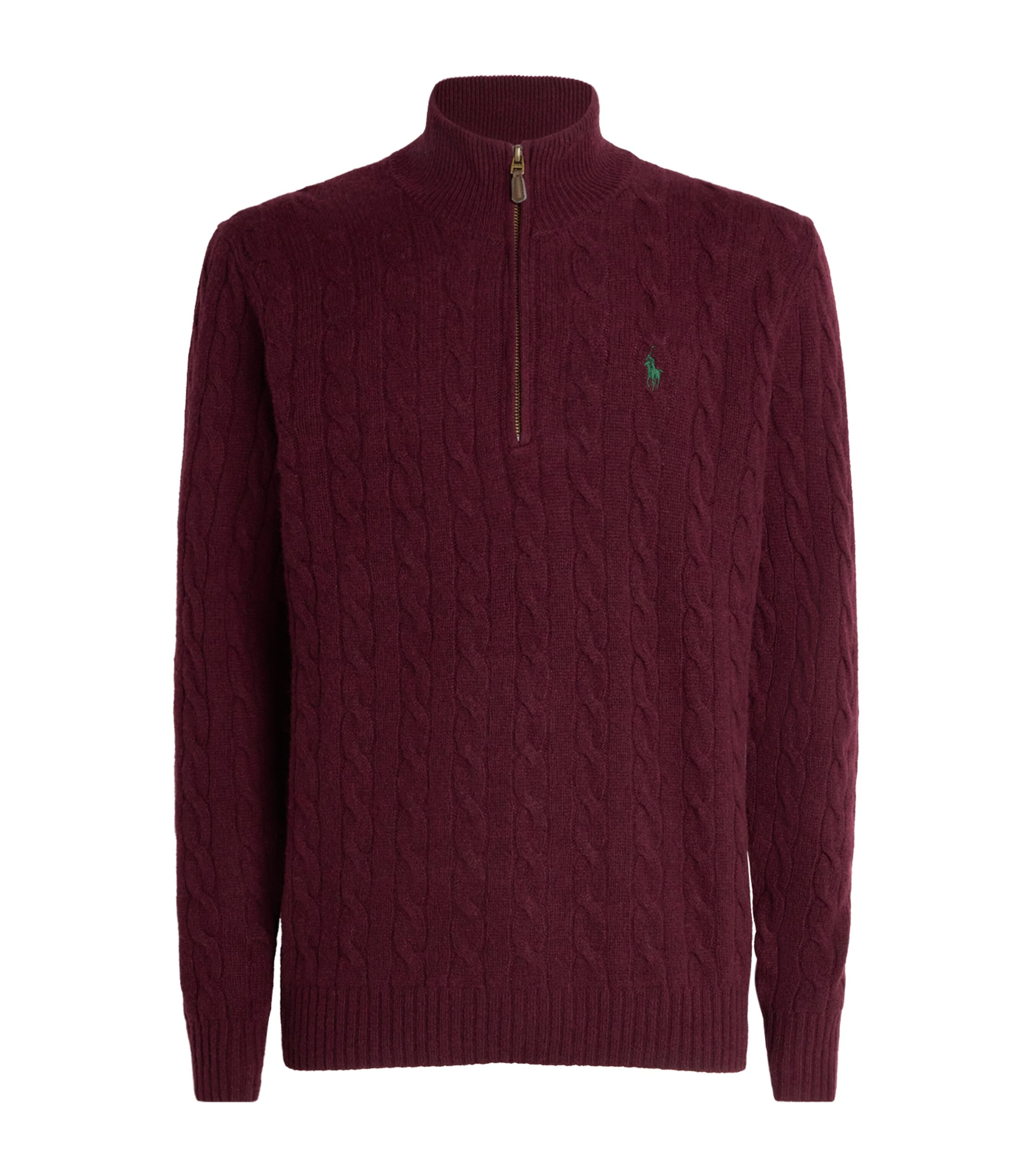 Polo Ralph Lauren Wool-cashmere Quarter-zip Sweater In Red