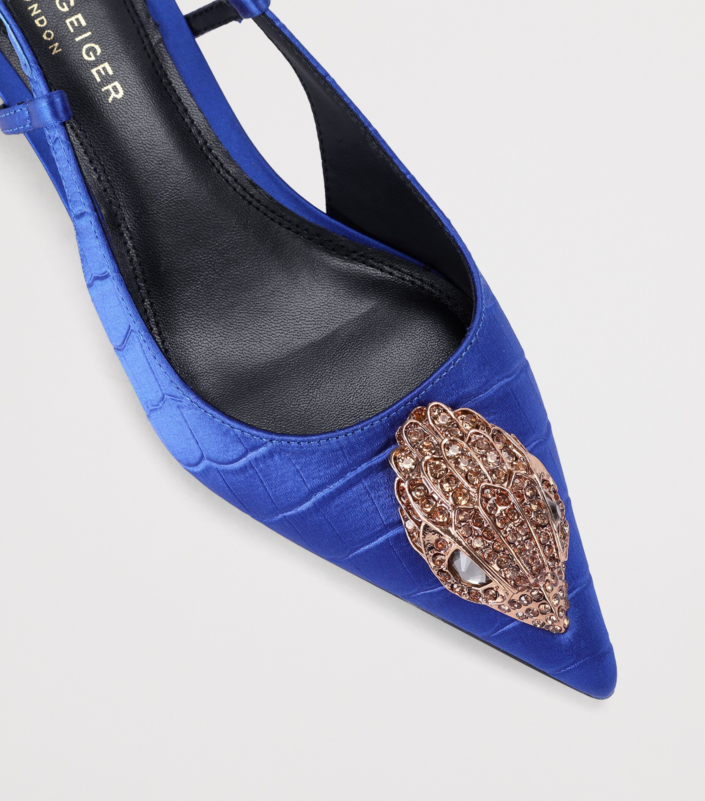 Kurt Geiger London Satin Belsize Slingbacks Blue Image 2