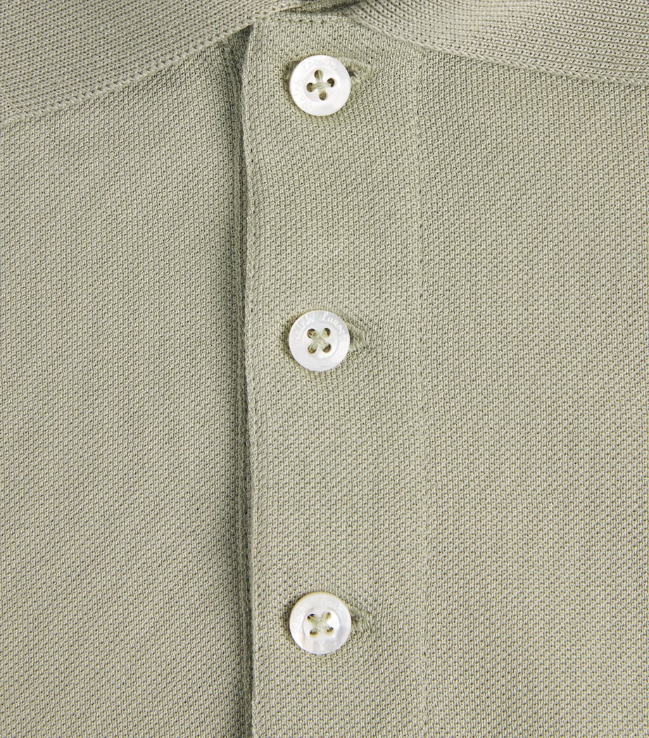 Ralph Lauren Purple Label Mens Cotton Logo Polo Shirt Green Image 6