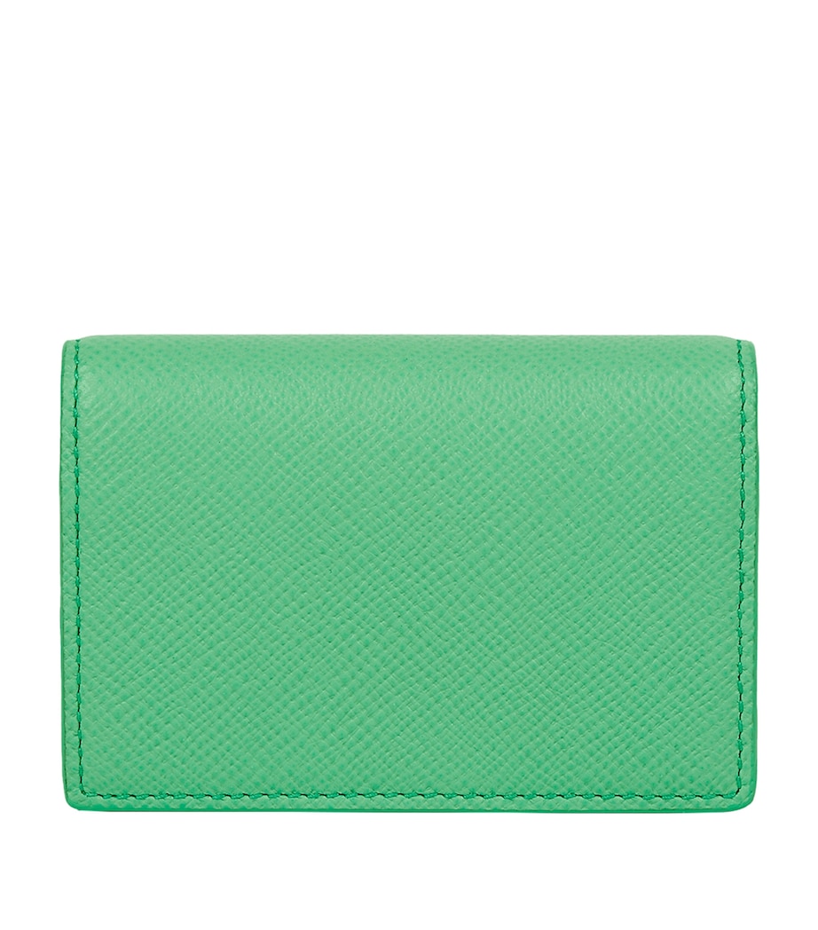 Smythson Leather Panama Folded Card Holder Shamrock Image 1