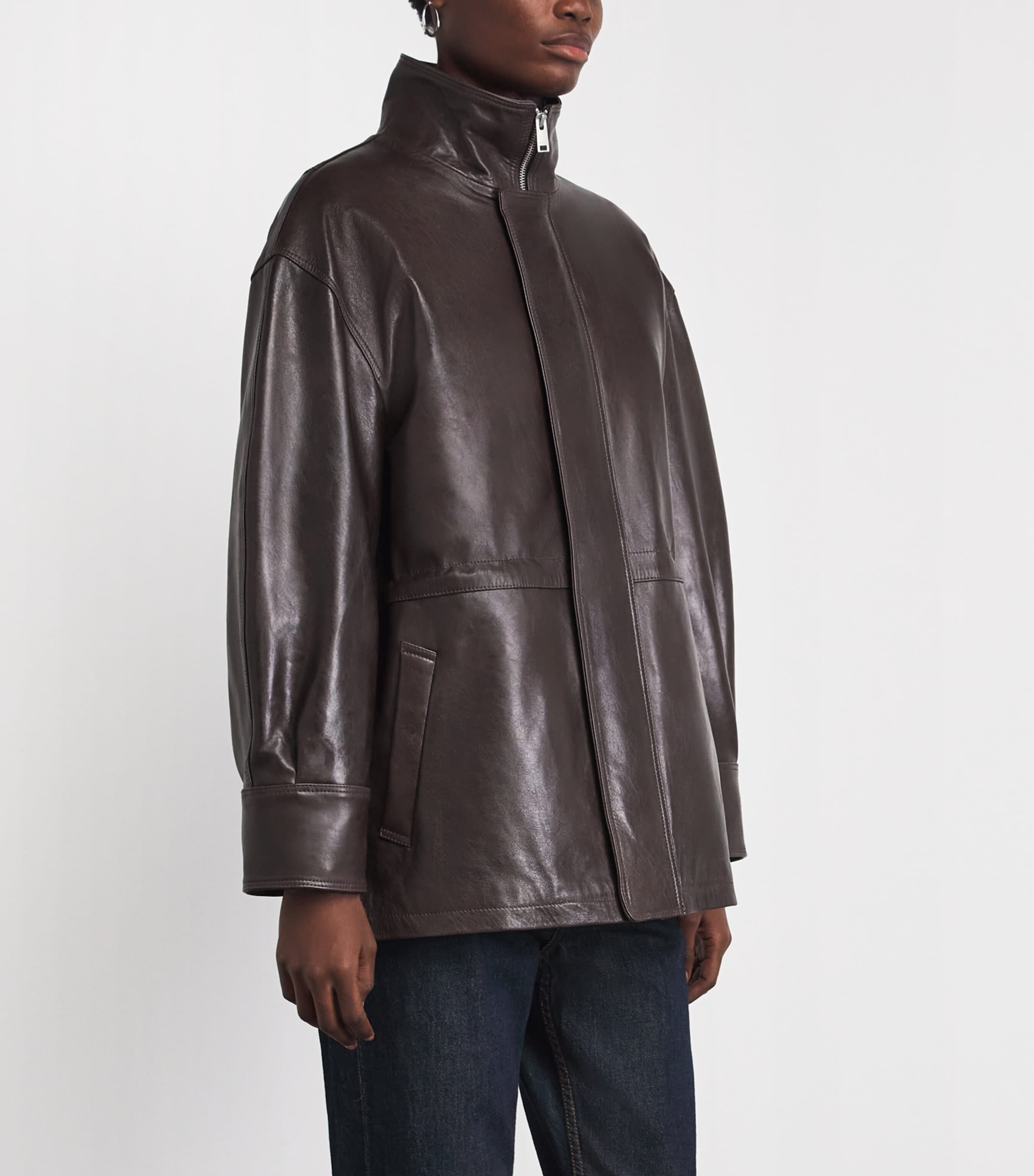Arma Brown Leather Alia Jacket | Harrods UK