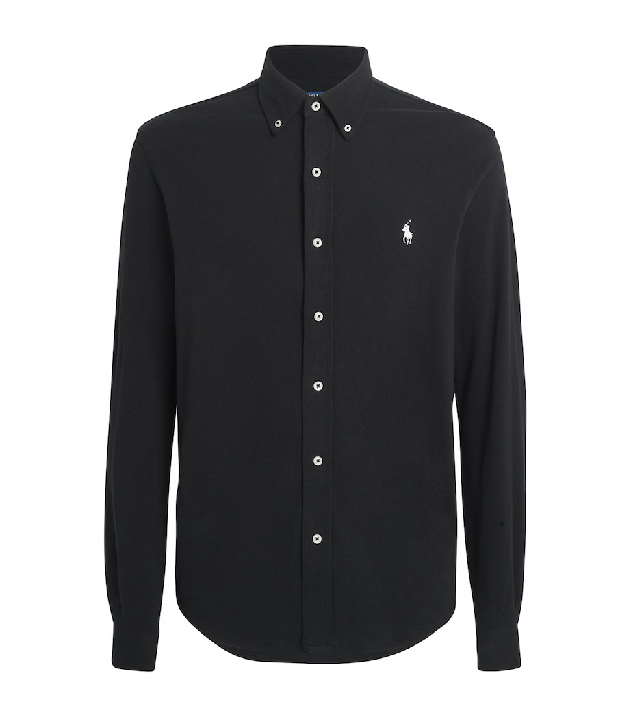 Cotton Featherweight Mesh Shirt BLACK Image 1