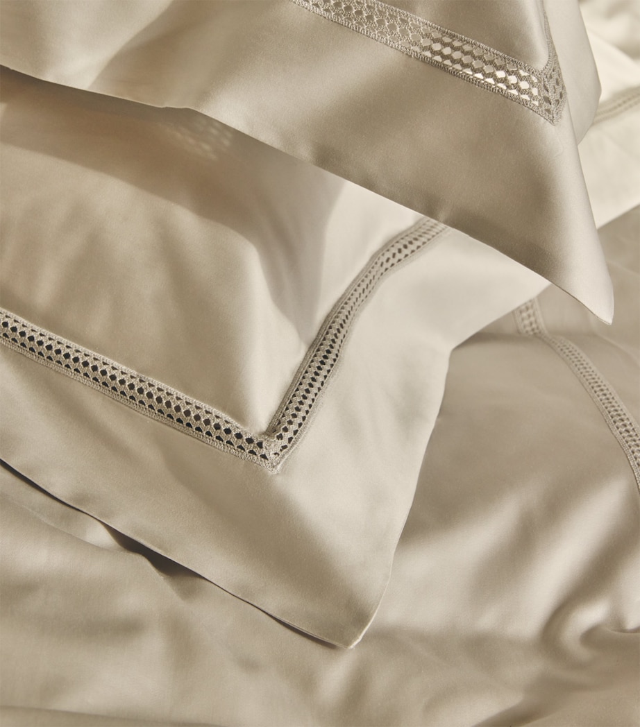 Supima Cotton Sateen Wilton Square Oxford Pillowcase Pair (65cm x 65cm) GREY Image 4