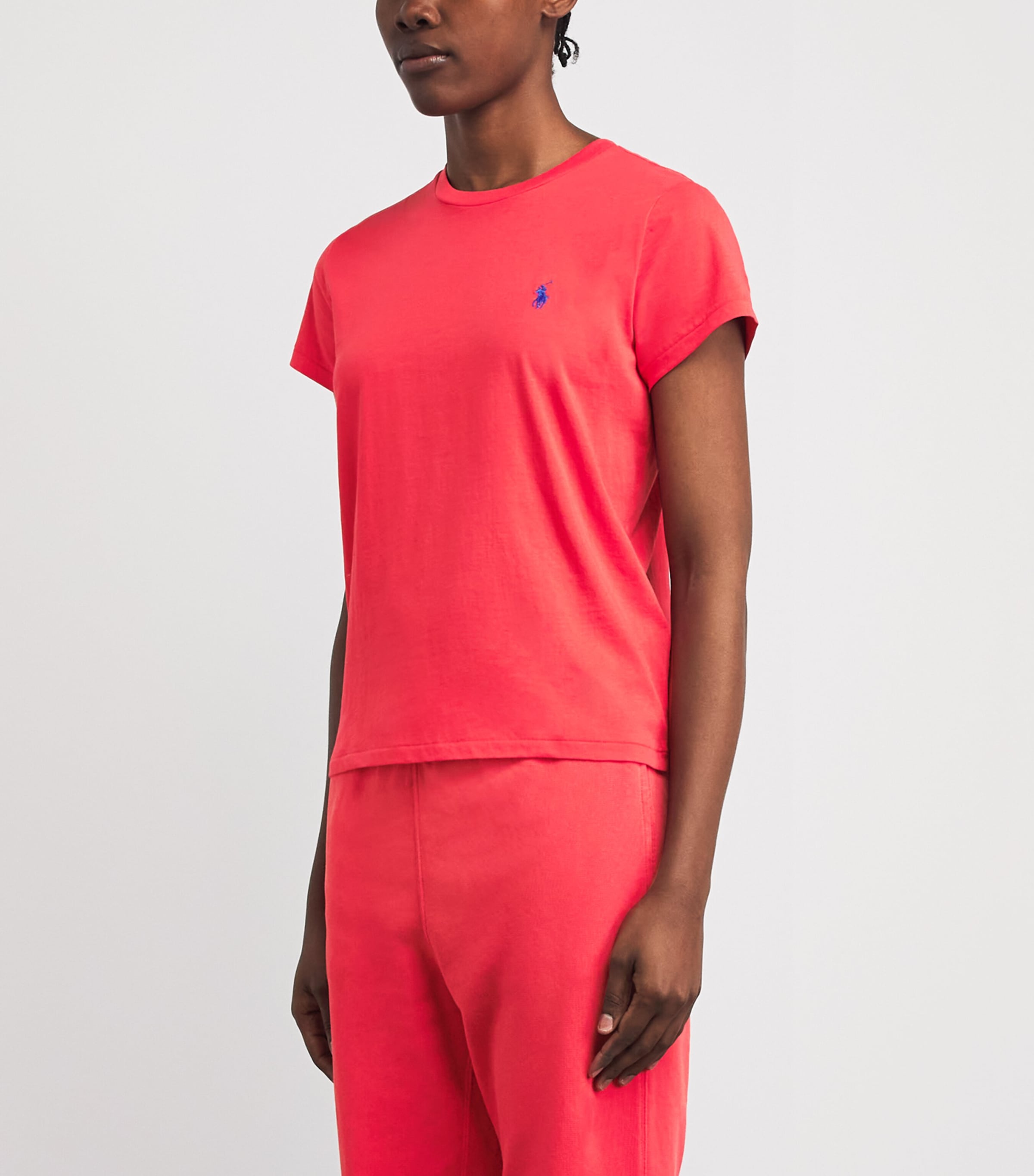 Polo Ralph Lauren Womens Cotton Polo Pony T-Shirt Bright Hibiscus Image 4
