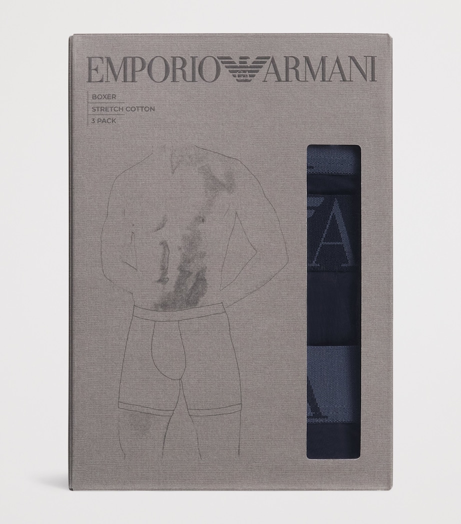 Stretch-Cotton Boxer Briefs (Pack of 3) MB254 BLUE/BLUE/BLUE Image 2