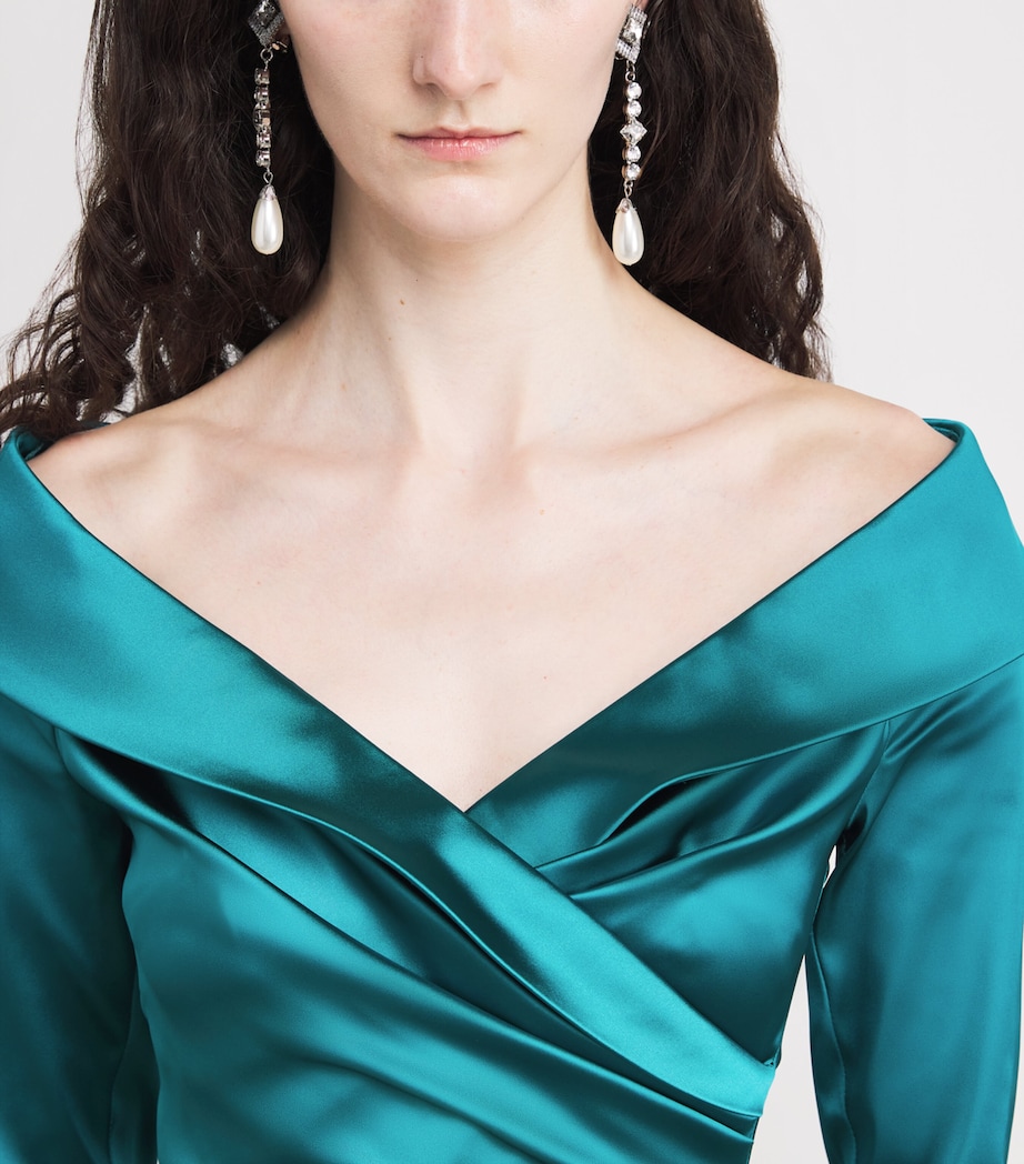 Satin Duchesse Off-The-Shoulder Gown 406 BAY Image 4