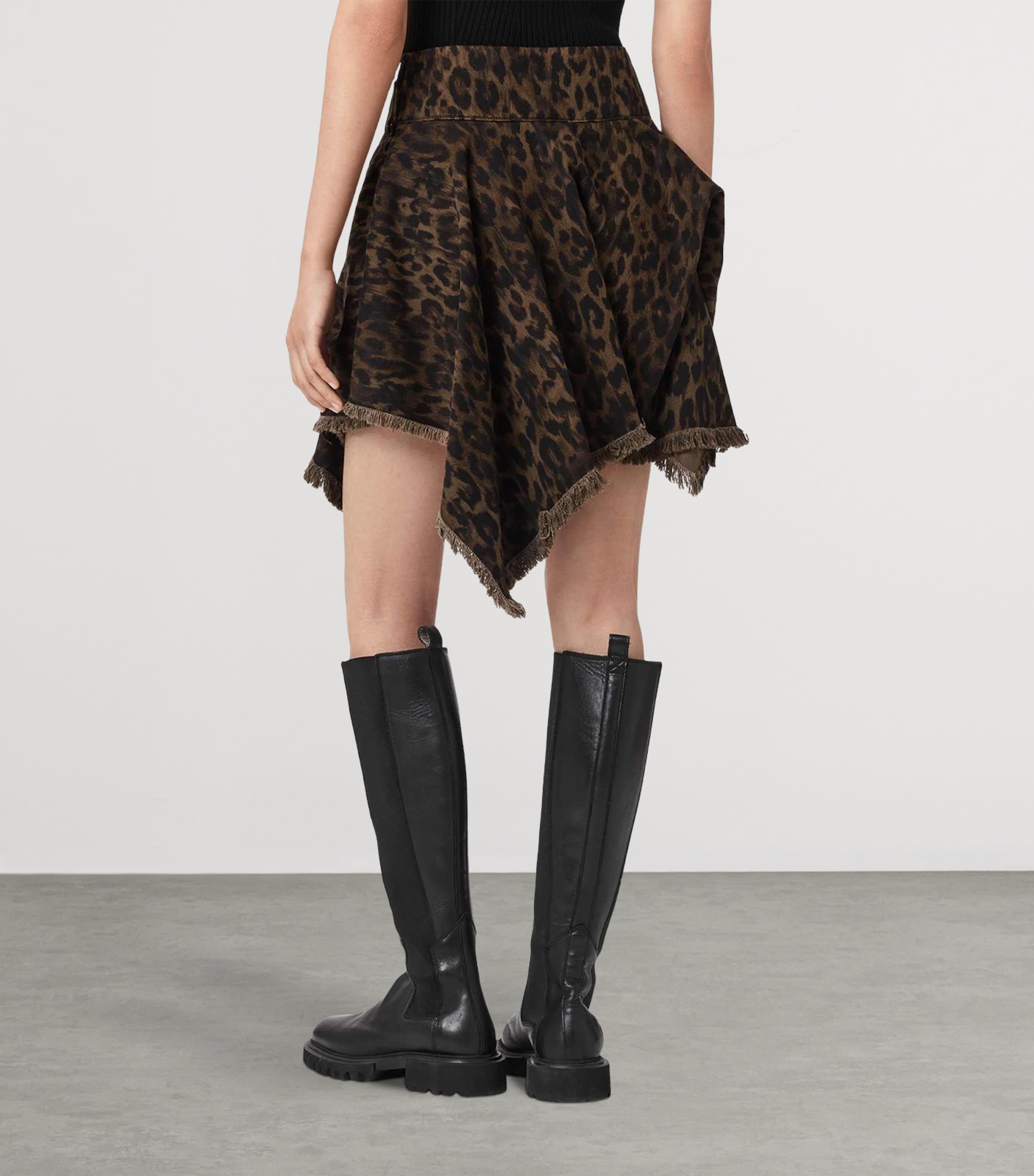AllSaints Womens Denim Crissy Mini Skirt Leppo Brown Image 4