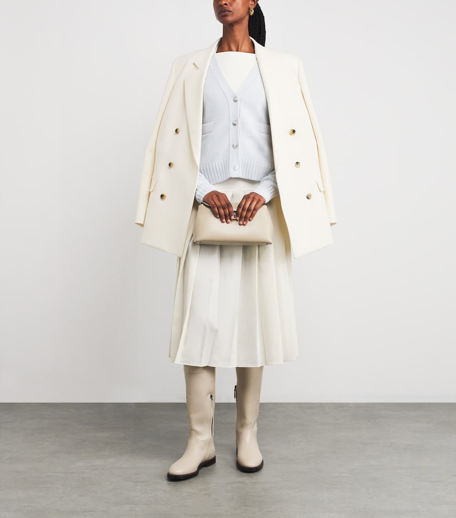 Open Cashmere V-Neck Cardigan OXFORD BLUE Image 2